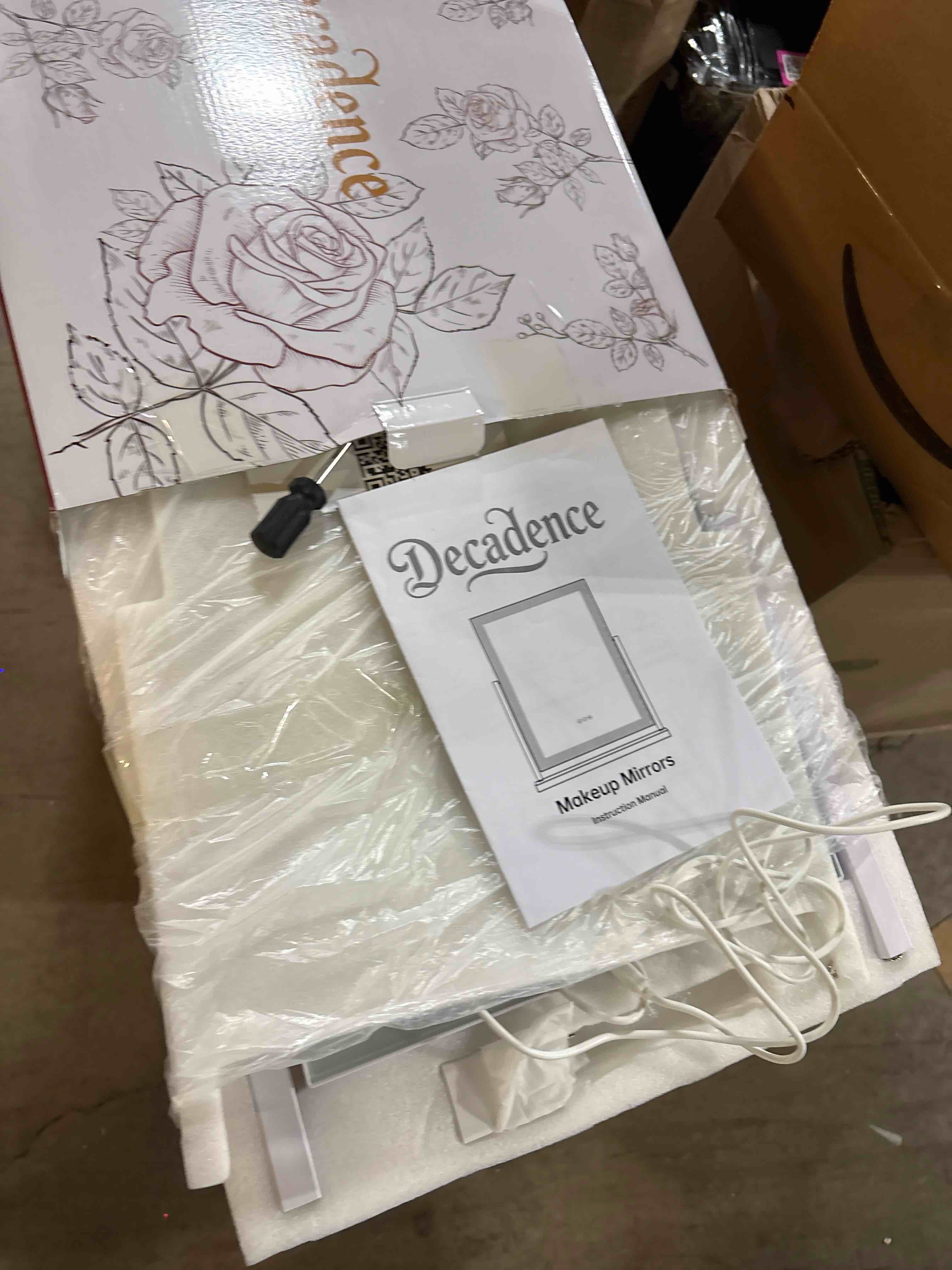 Condition photo showing New/Like New for DECADENCE Vanity Mirror with Lights, 17.3’’ LED Makeup Mirror Detachable 10X/5X Magnification, Smart Touch Control, 3 Color Lighting Modes,360°Rotation Tabletop Make Up Mirror for Bedroom Bathroom