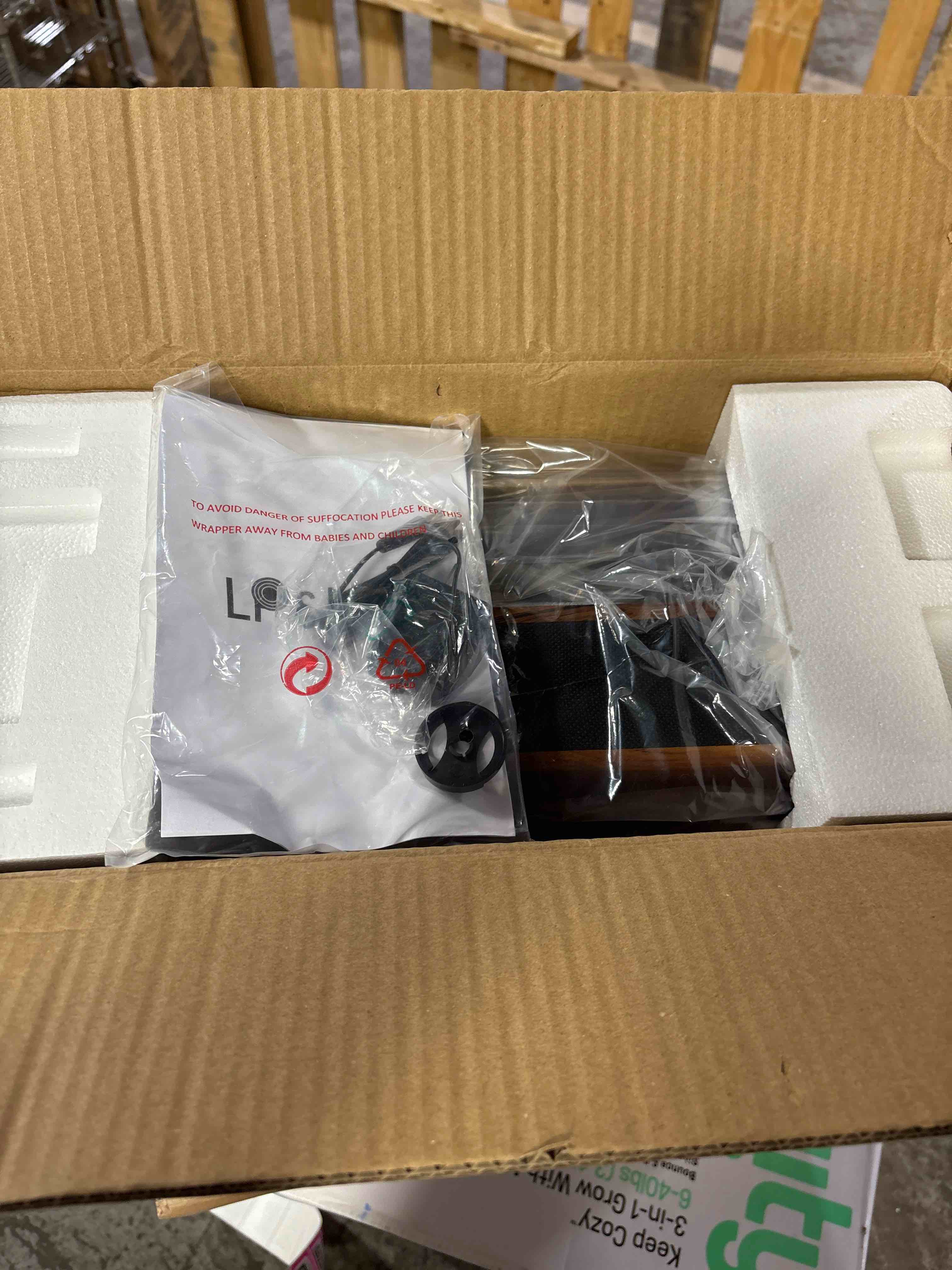 Condition photo showing New/Like New for LP&NO.1 Record Player Turntable with Built-in Speakers and USB Play&Recording Belt-Driven Vintage Phonograph Record Player 3 Speed for Entertainment and Home Decoration?Mahogany Wood? DarkBrown Wood