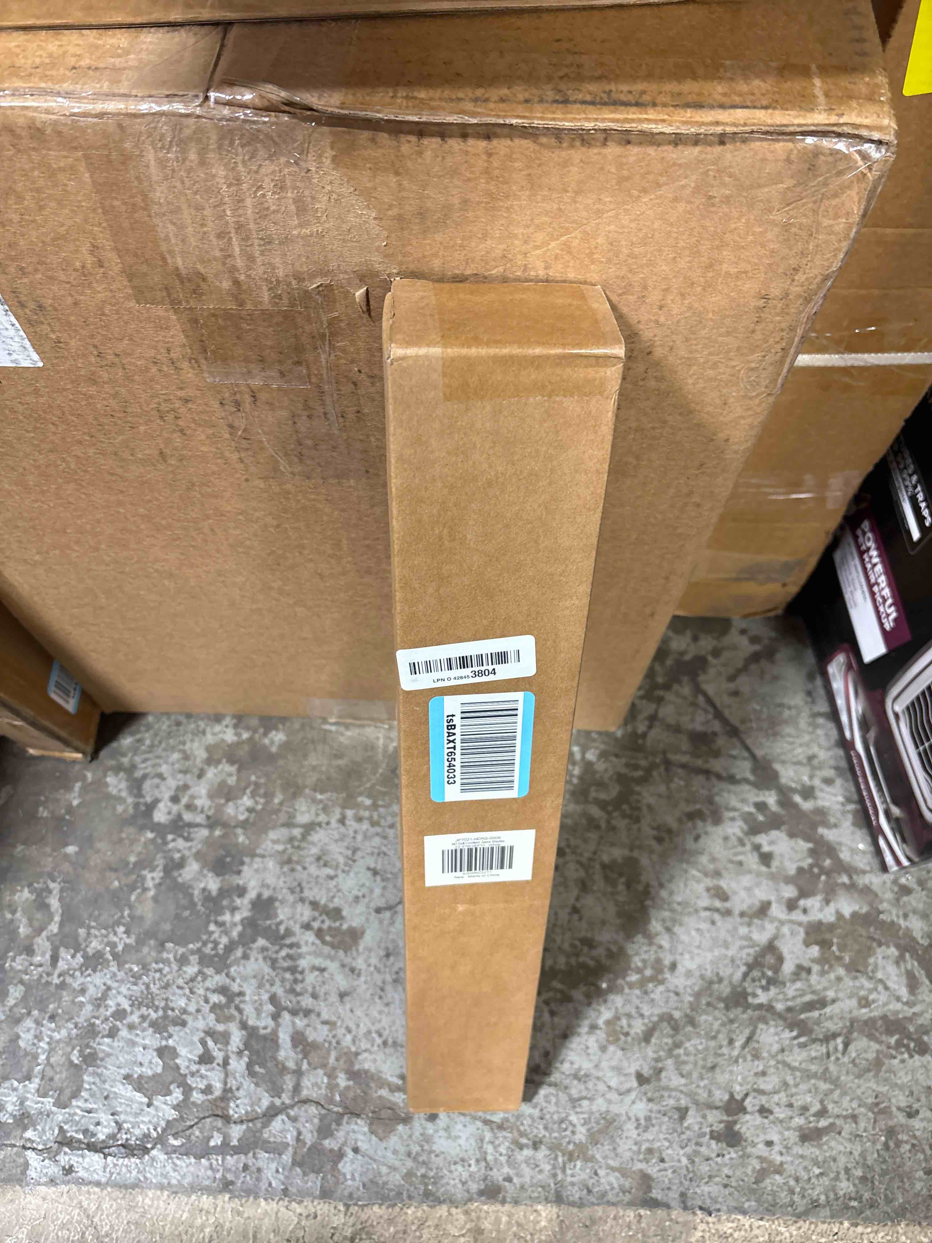 Condition photo showing New/Like New for LazBlinds Cordless Zebra Blinds for Windows - Dual Layer Light Filtering & Blackout Roller Shades, Free-Stop Lift System, No Drill Easy Install, Day & Night Privacy with Valance, 22.5"W X 64"H, White 22.5"W X 64"H White