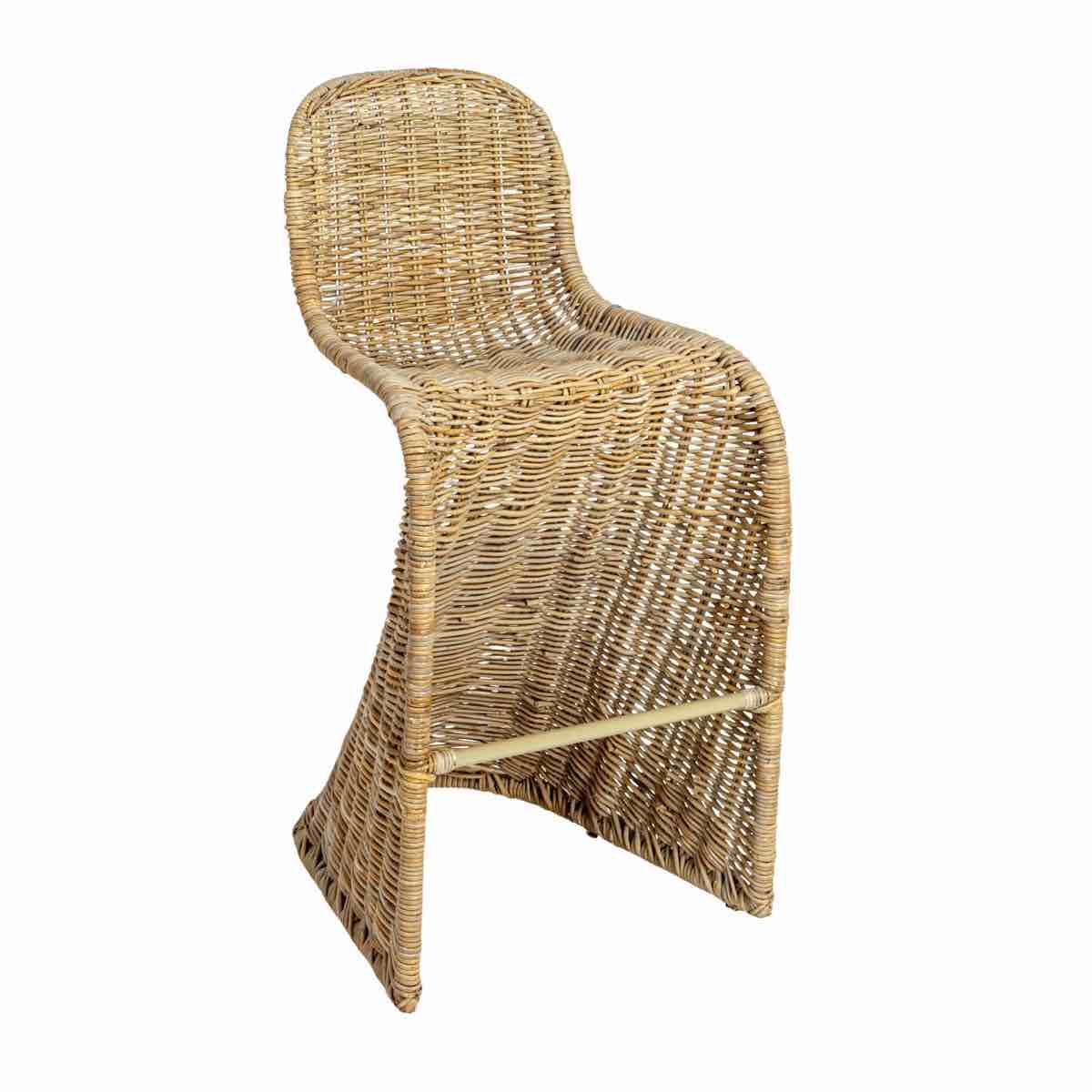 Amalfi Woven Rattan Indoor/Outdoor S-Shaped Counter Height Barstool