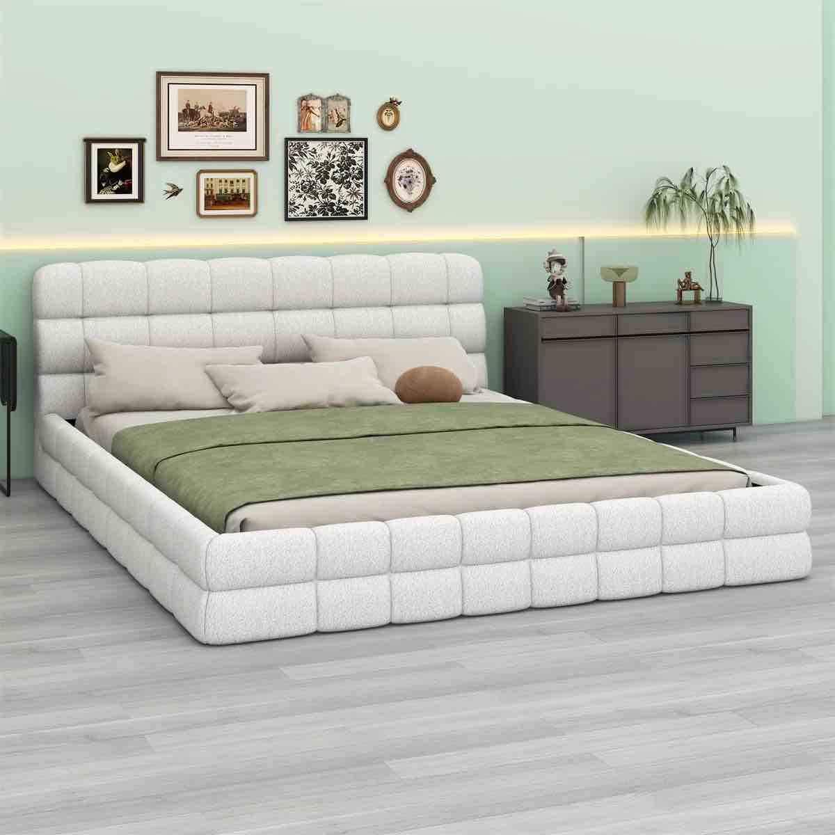 Upholstered Platform Bed, Box 1 of 2*