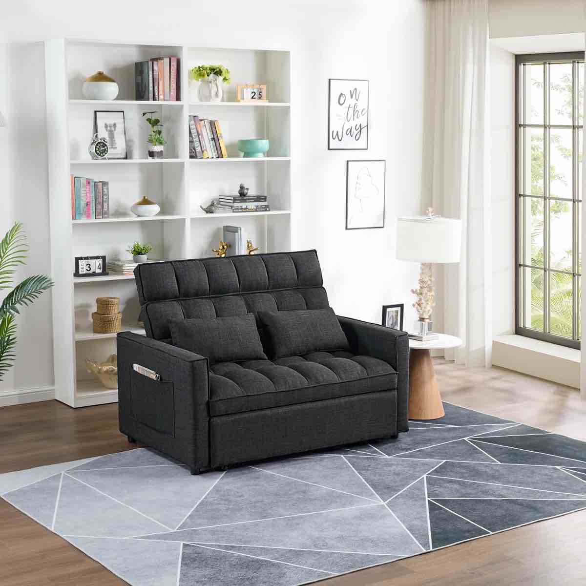 Nangle 53" Wide Modern Upholstery Reclining Sleeper Sofa With Adjustable Backrest By Ebern Designs