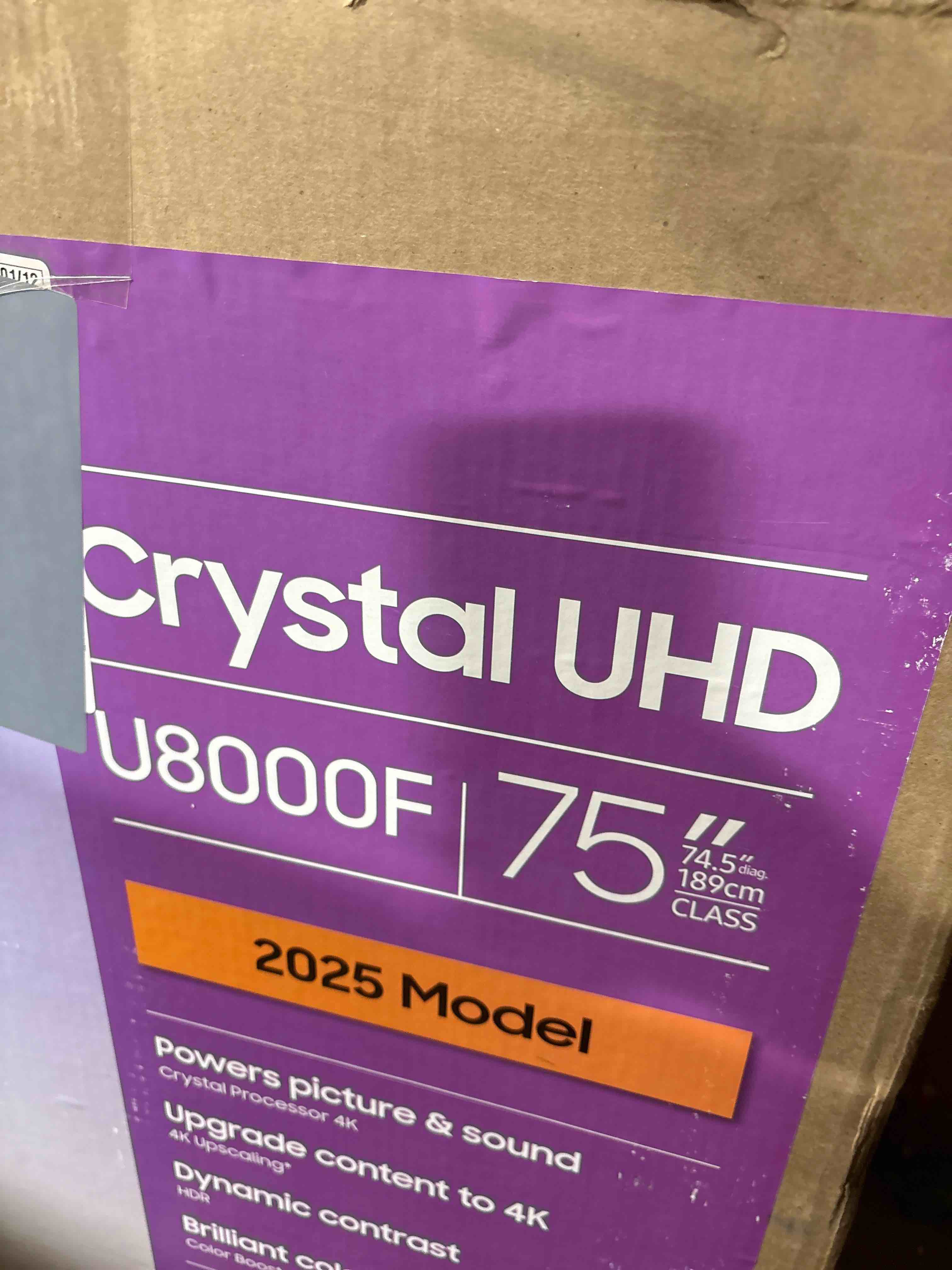 Condition photo showing As Is for Samsung 75-Inch Class Crystal UHD U8000F 4K Smart TV (2025 Model) Endless Free Content, Crystal Processor 4K, MetalStream Design, Knox Security, Alexa Built-in