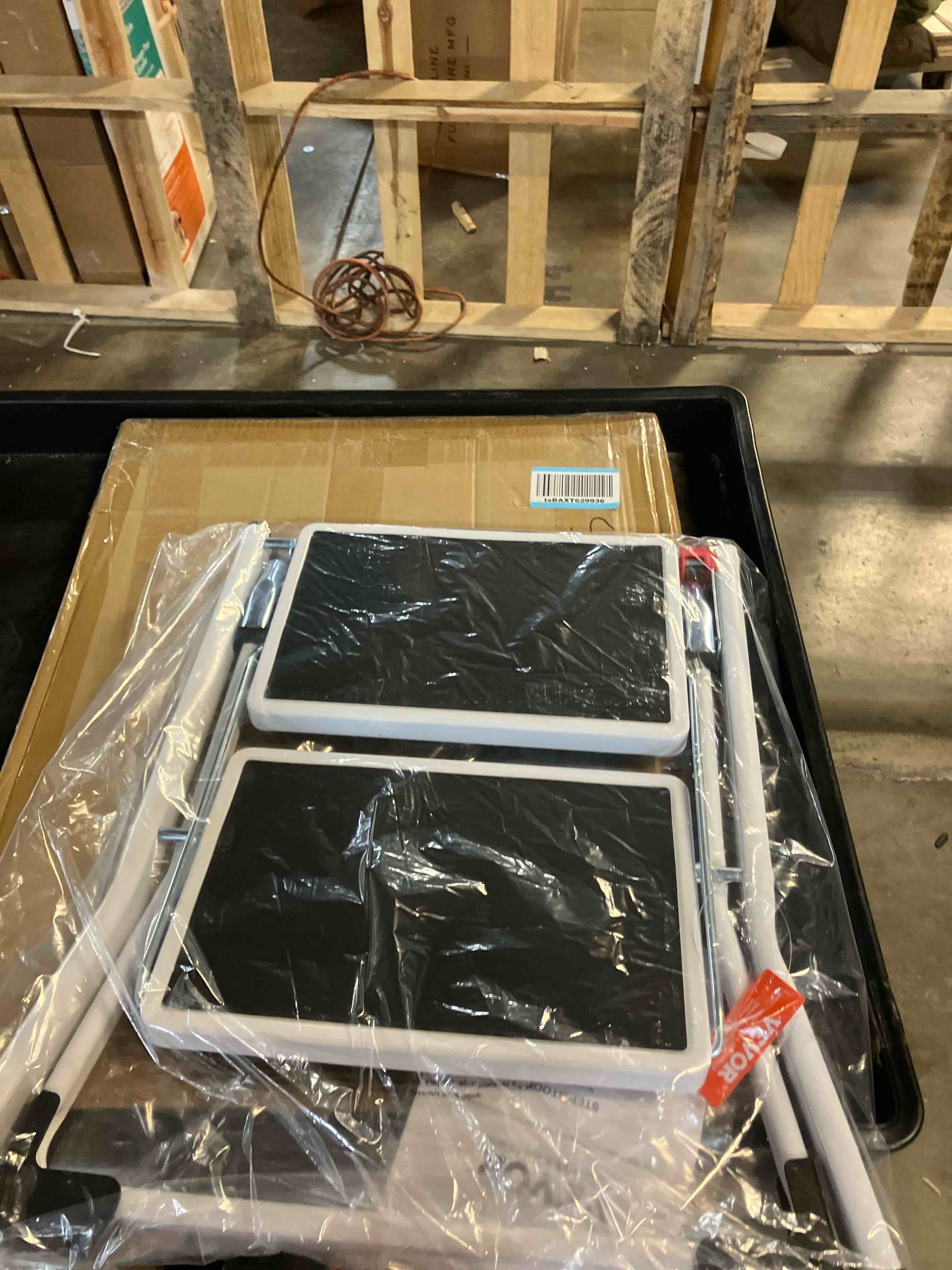 Condition photo showing New/Like New for Goplus 2 Step Ladder, Lightweight Folding Step Stool with Anti-Slip Pedals, Non-Slip Foot Covers, Heavy Duty Metal Stepladder for Household, Kitchen, 330 LBS Weight Capacity, White & Black