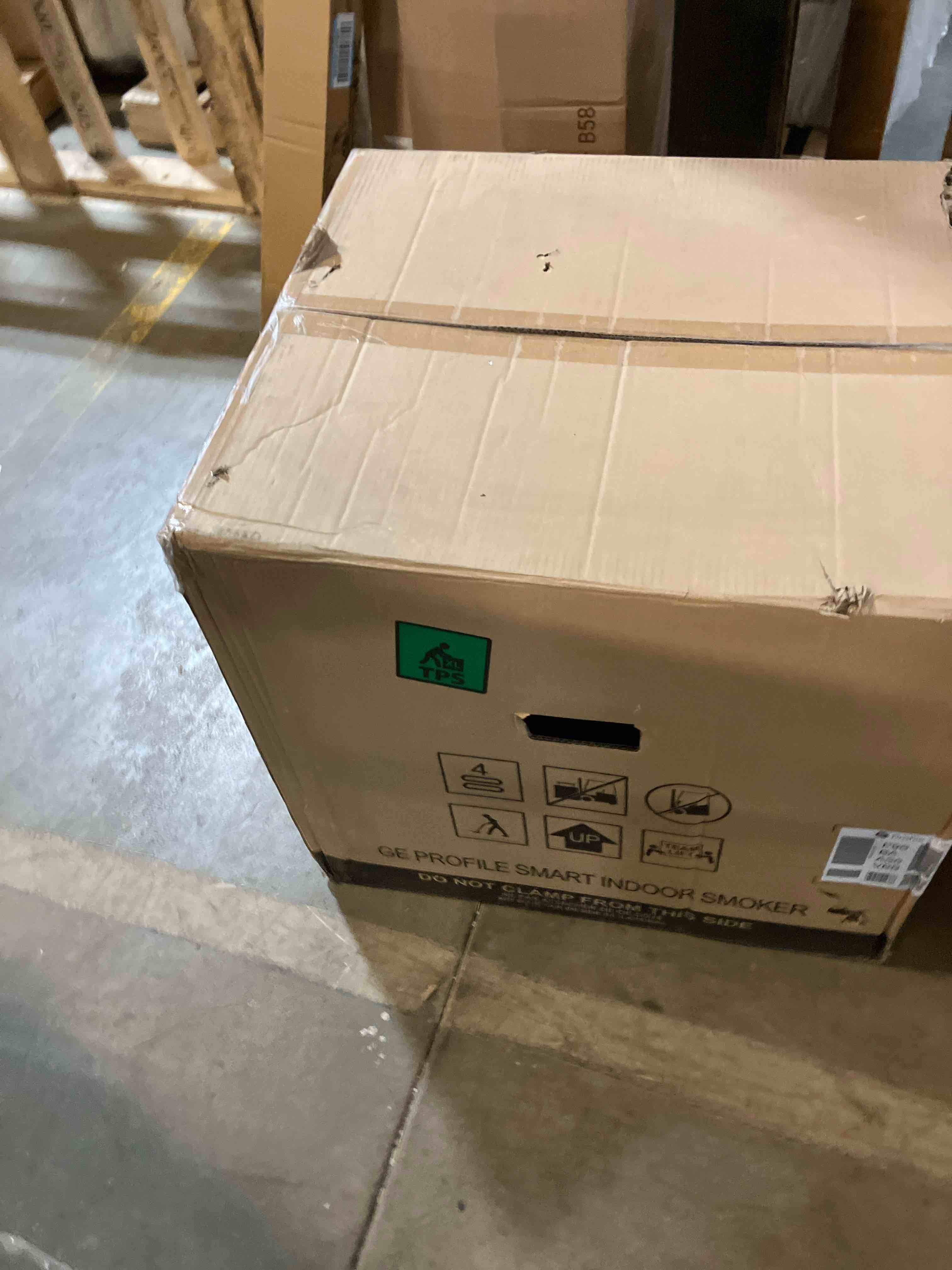 Condition photo showing New/Like New for GE Profile™ Smart Indoor Pellet Smoker, with Active Smoke Filtration, 5 Smoke Control Settings, WiFi Connected, Electric, Countertop BBQ Appliance, Black