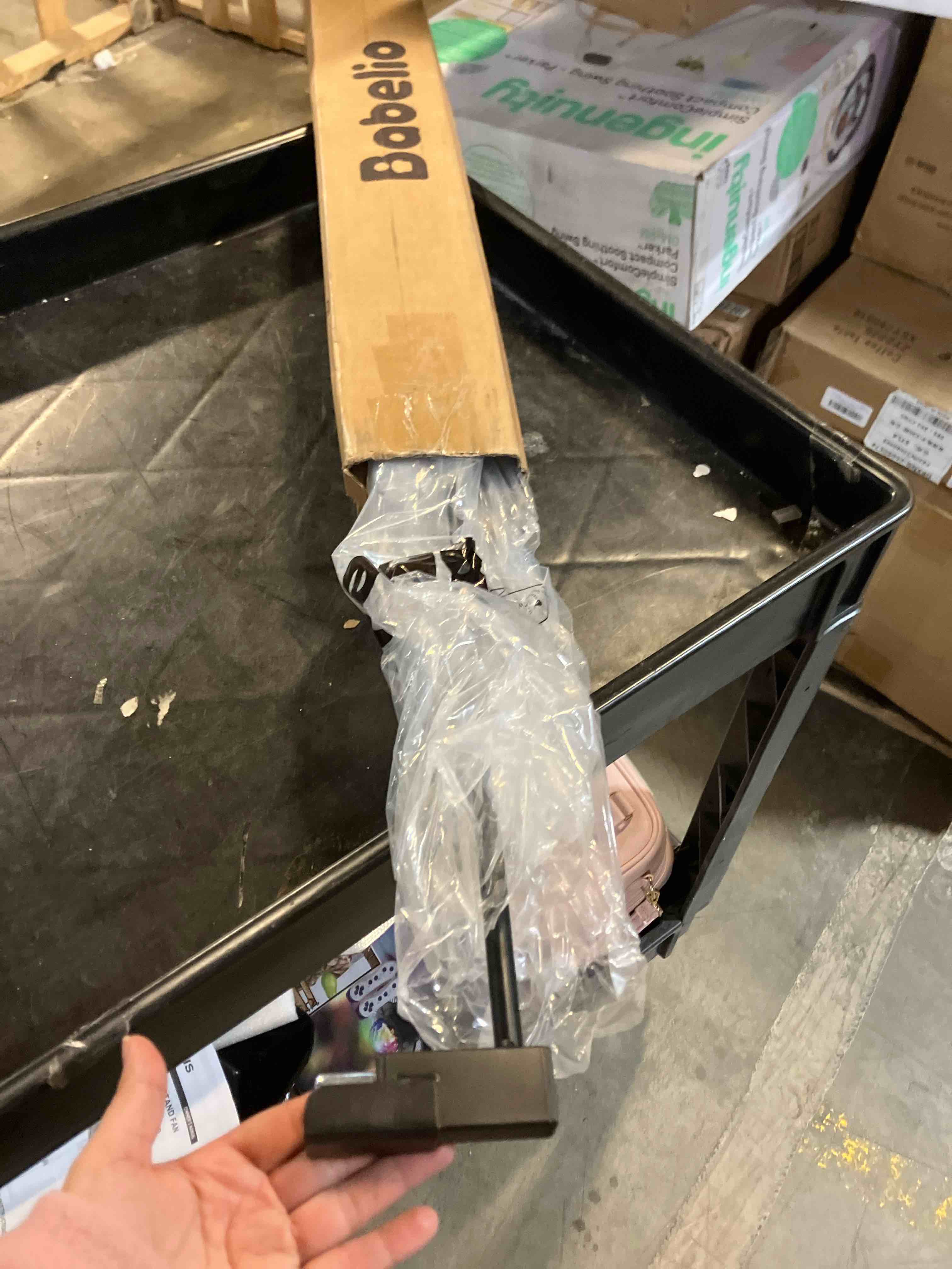 Condition photo showing New/Like New for BABELIO Metal Baby Gate, 2.75inch (7cm) Black Extension, Baby Gates Extra Wide for Stairs & Doorways, Pressure Mounted Walk Thru Child Gate with Door, NO Need Tools NO Drilling,30" Tall 30" High, 2.75" Wide Extension Black