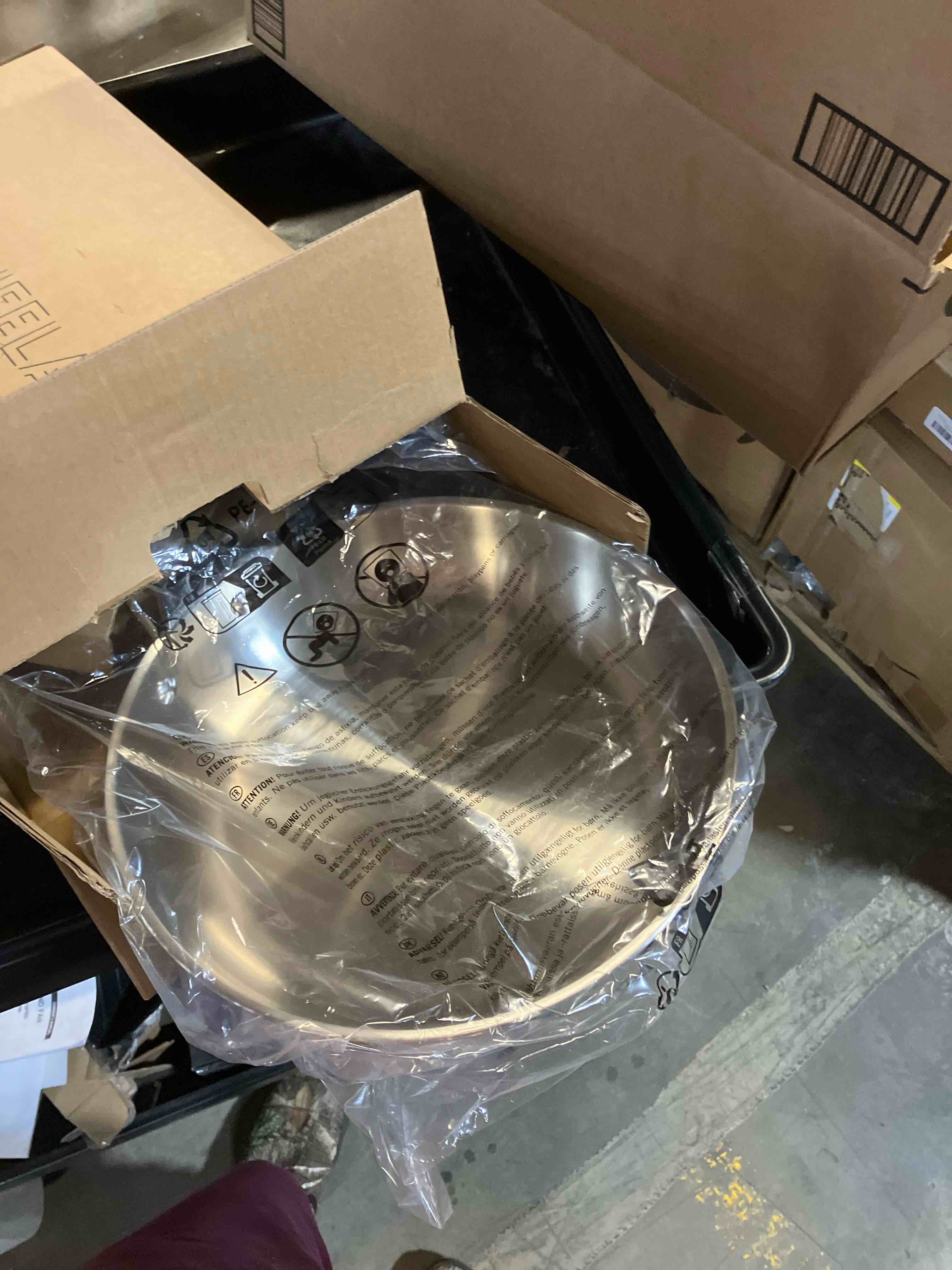 Condition photo showing New/Like New for 12 Inch Stainless Steel Skillet, 5-Ply Uncoated Stainless Steel Frying Pan for Cooking, Dishwasher and Oven Safe, Induction Pan, Even Heat Distribution