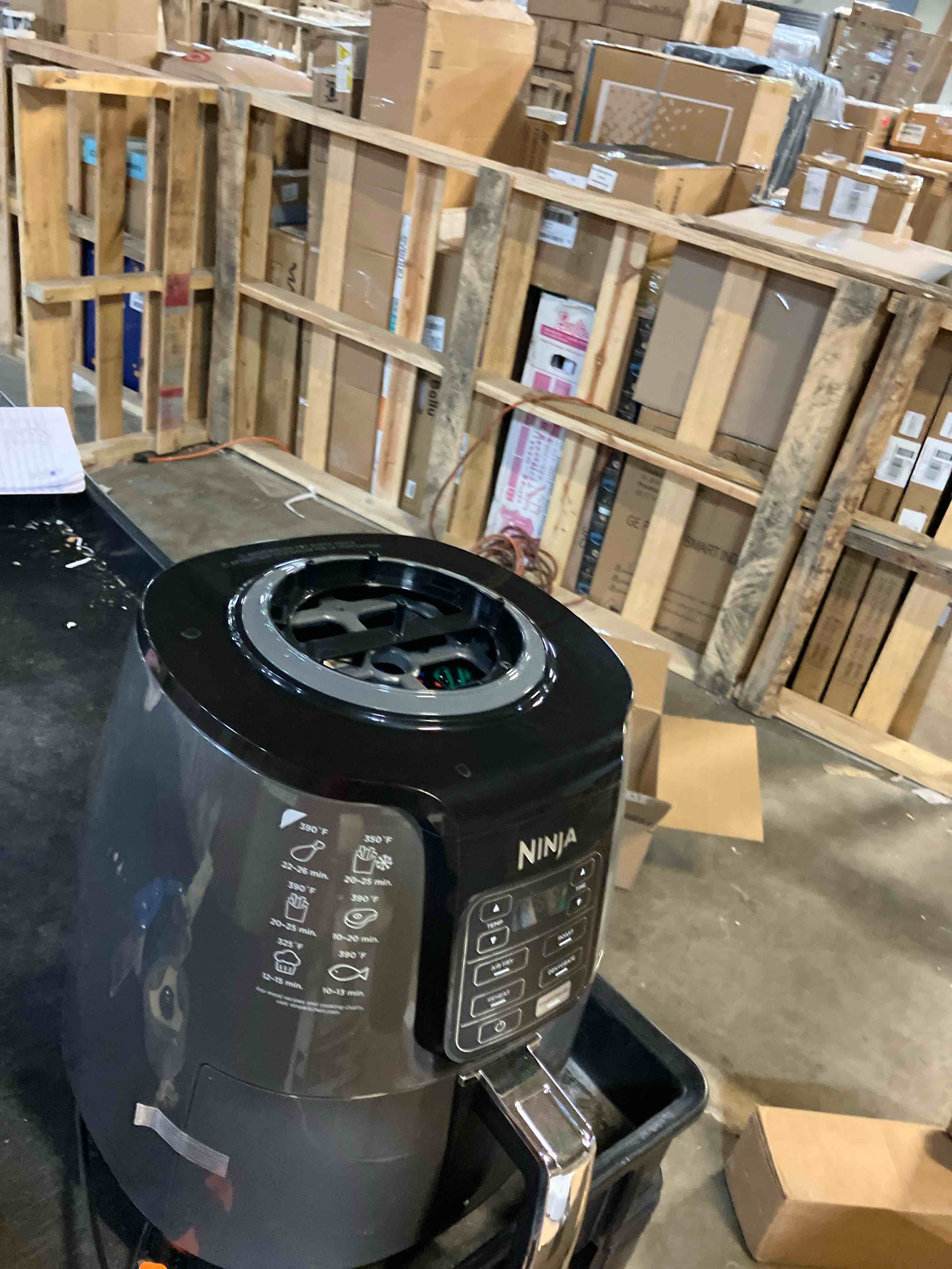 Condition photo showing As Is for Ninja Air Fryer, Roast, Bake, Air Fry, Roast, Broil, Reheats, & Dehydrates, 4-in-1, Fries, Frozen Food, Veggies, and Juicy Meat, Less Oil, Easy Meals, Healthy Meals, Compact, 4 QT, Grey, AF101