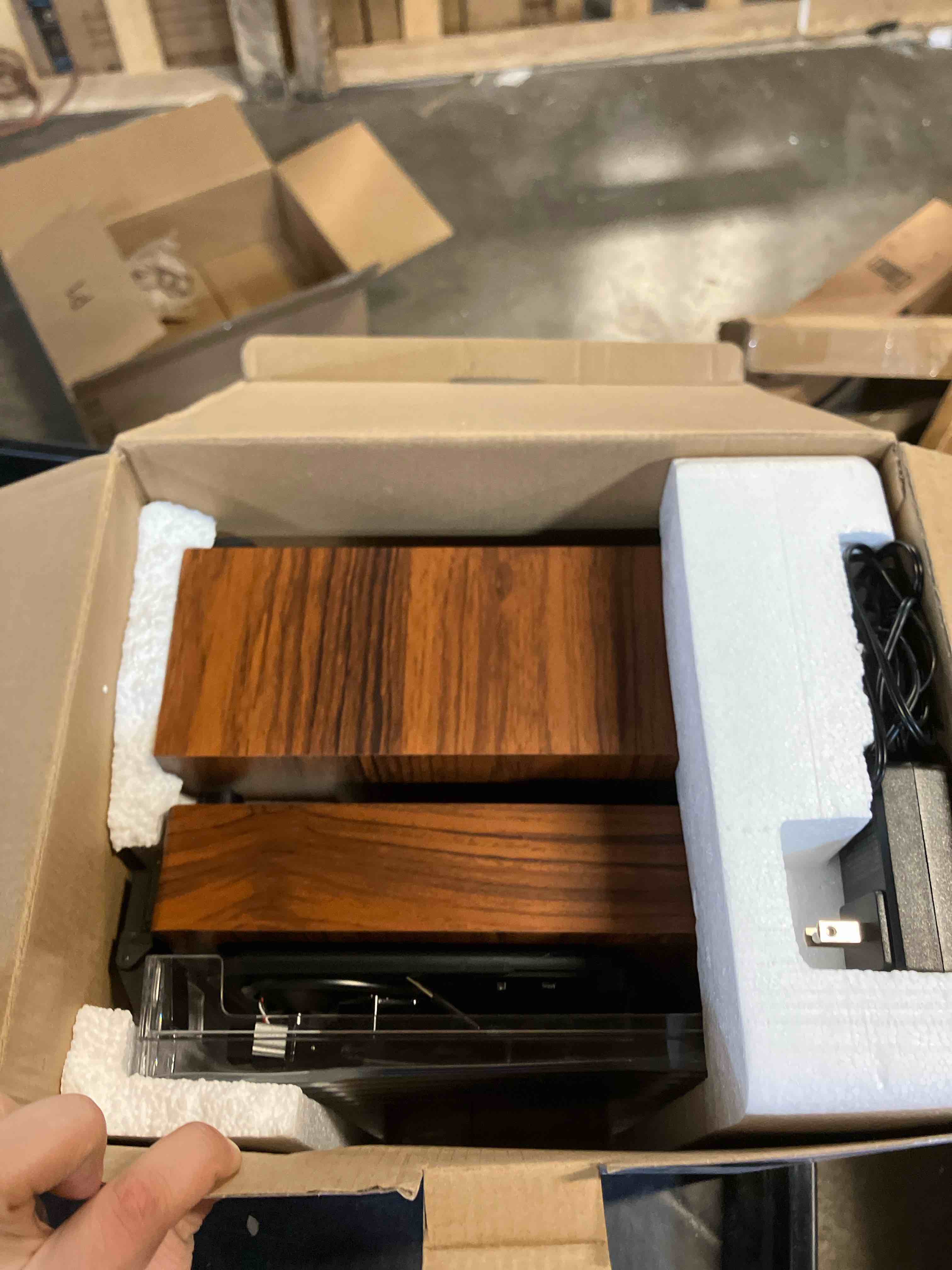 Condition photo showing New/Like New for Vinyl Record Player with Speakers,Bluetooth Portable Turntable for Vinyl Records,Phonograph LP Player with 3 Speed USB RCA in Vintage Brown