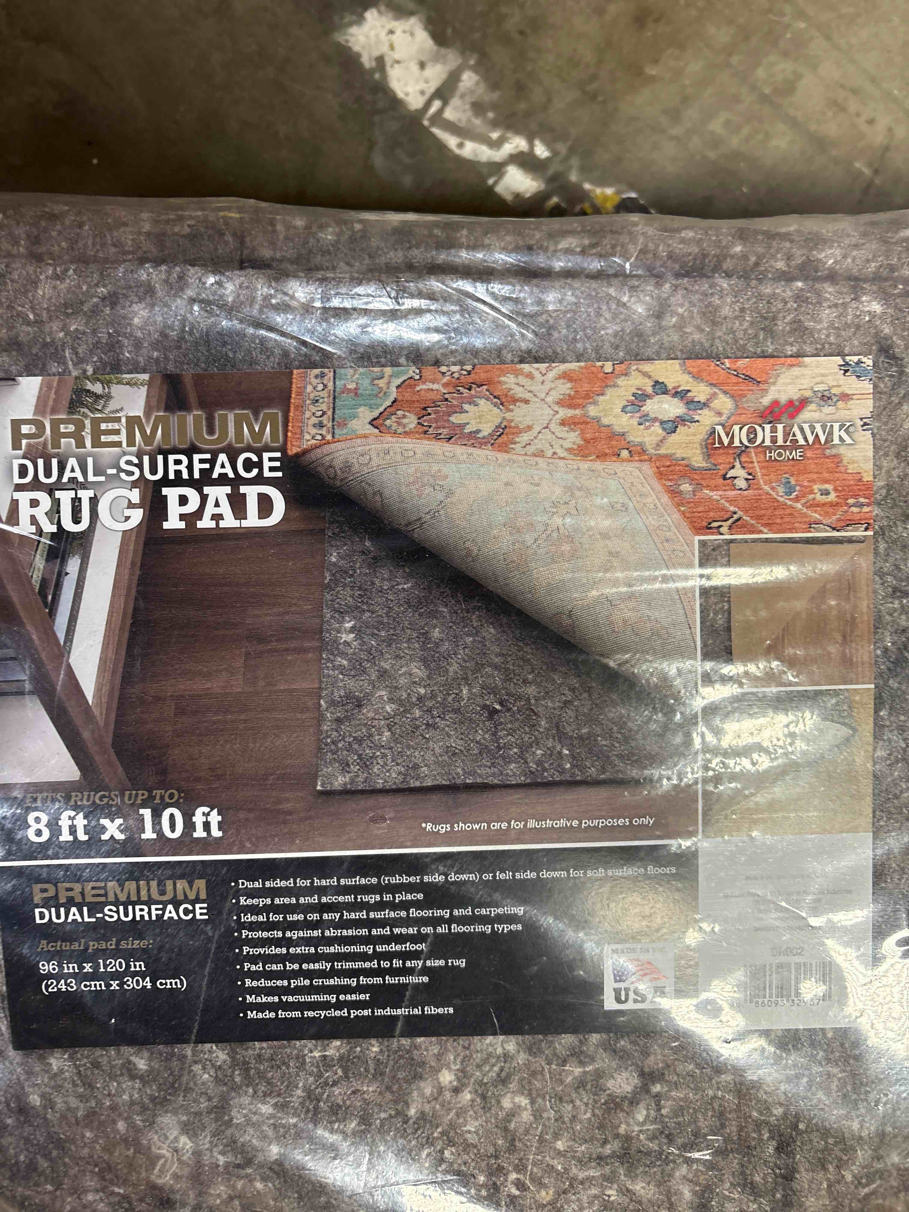 Condition photo showing New/Like New for Mohawk Home 8' x 10' Non Slip Rug Pad Gripper 1/4 Thick Dual Surface Felt + Rubber Gripper - Safe for All Floors, Brown