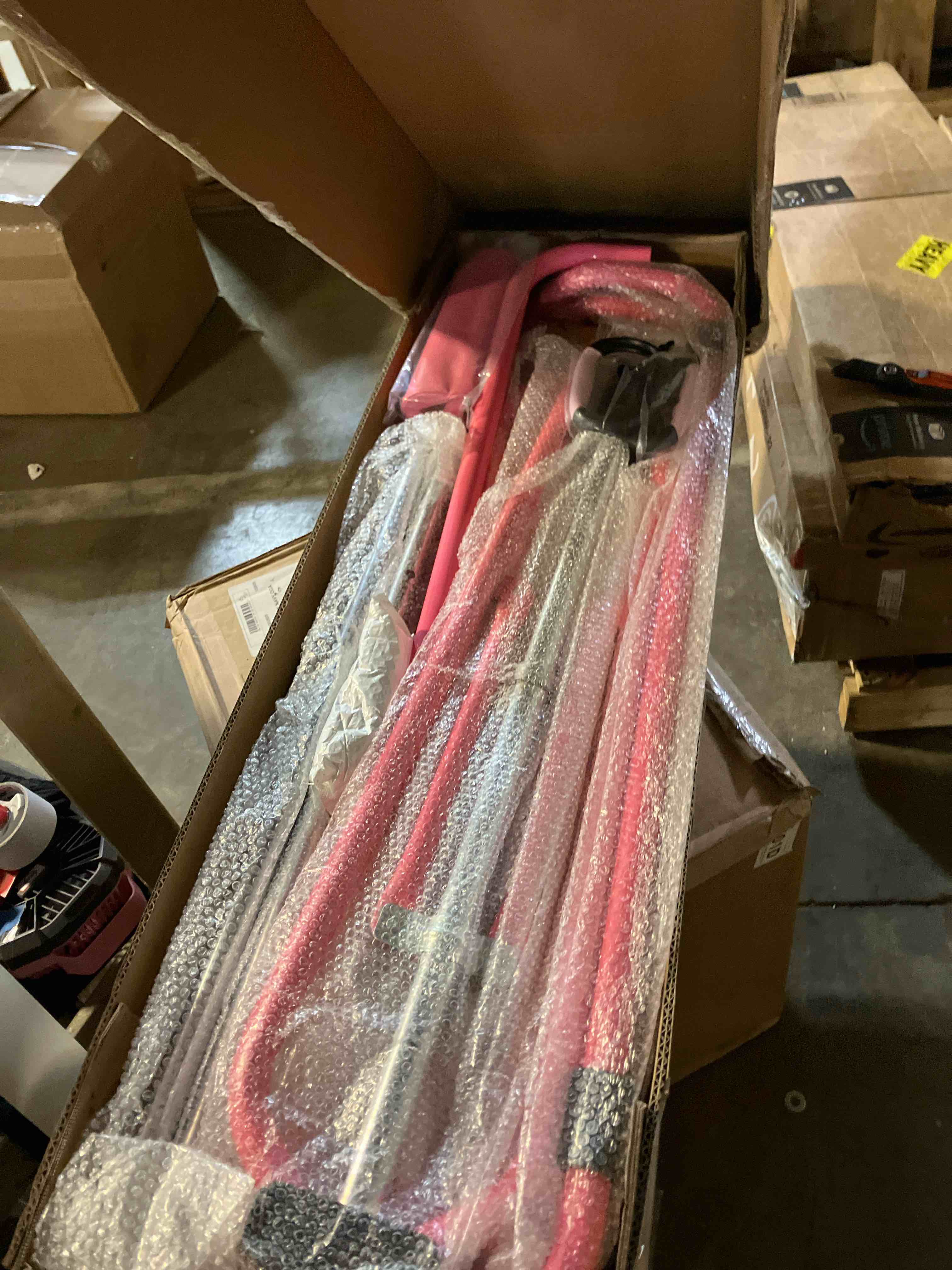 Condition photo showing New/Like New for Safly Fun Kids Gymnastics Bar Foldable & Adjustable 35"-51", Safe Padded Gymnastics Bar for Kids, Sturdy 145 lbs Capacity, Easy-to-Assemble Gymnastics Equipment for Indoor/Outdoor Training Pink with mat