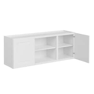 greenwich verona white 23 in. h x 60 in. w x 12 in. d plywood laundry room wall cabinet with 3 shelves