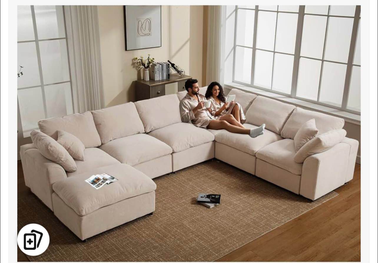 wartow 6- piece upholstered chenille corner sectional sofa couch(2 boxes only grey)