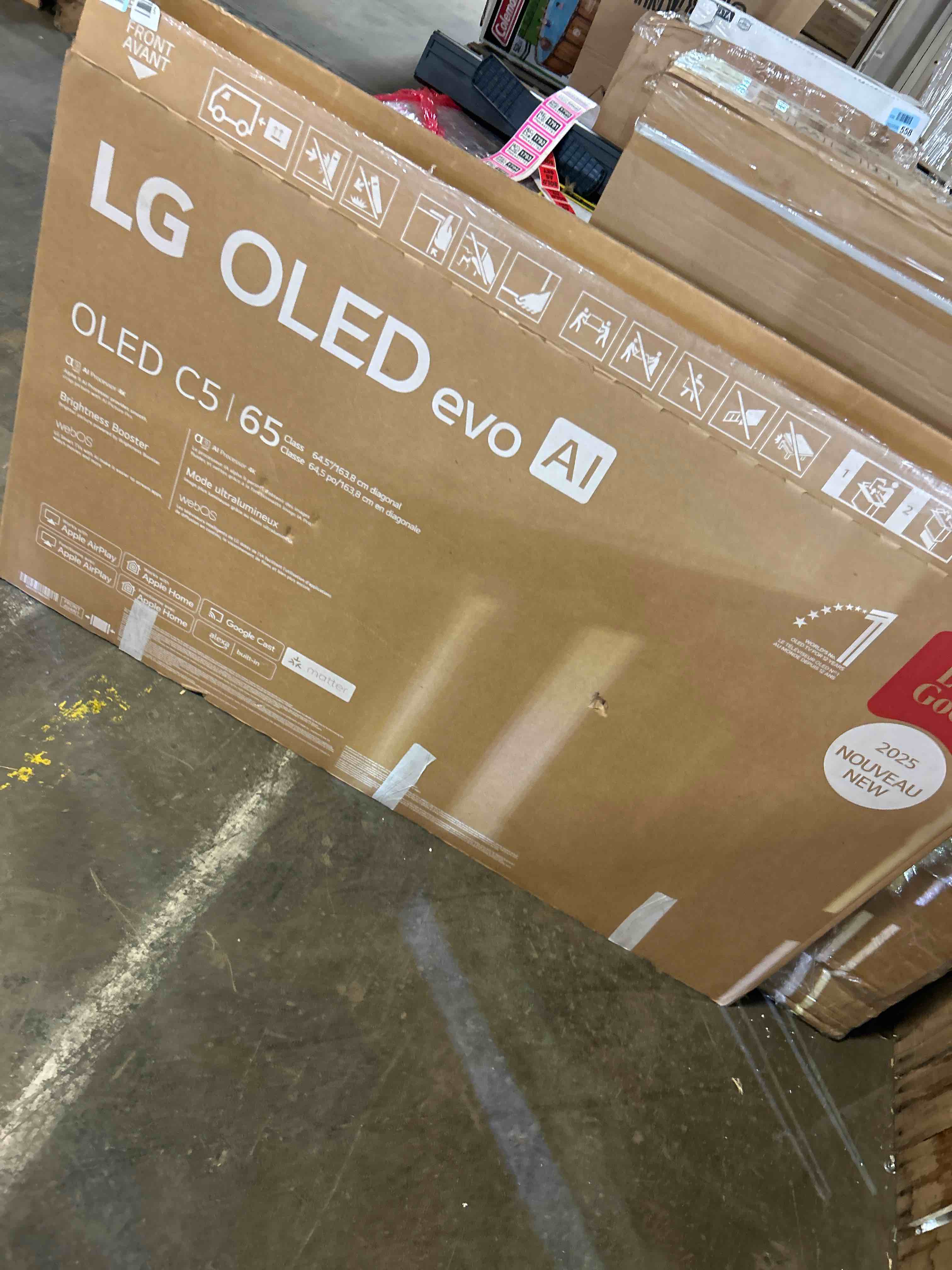 Condition photo showing As Is for lg 65-inch class oled evo ai 4k c5 series smart tv w/dolby atmos, dolby vision, hdr10, ai super upscaling 4k, filmmaker mode, wow orchestra, alexa built-in (oled65c5pua, 2025) 65 inches tv only