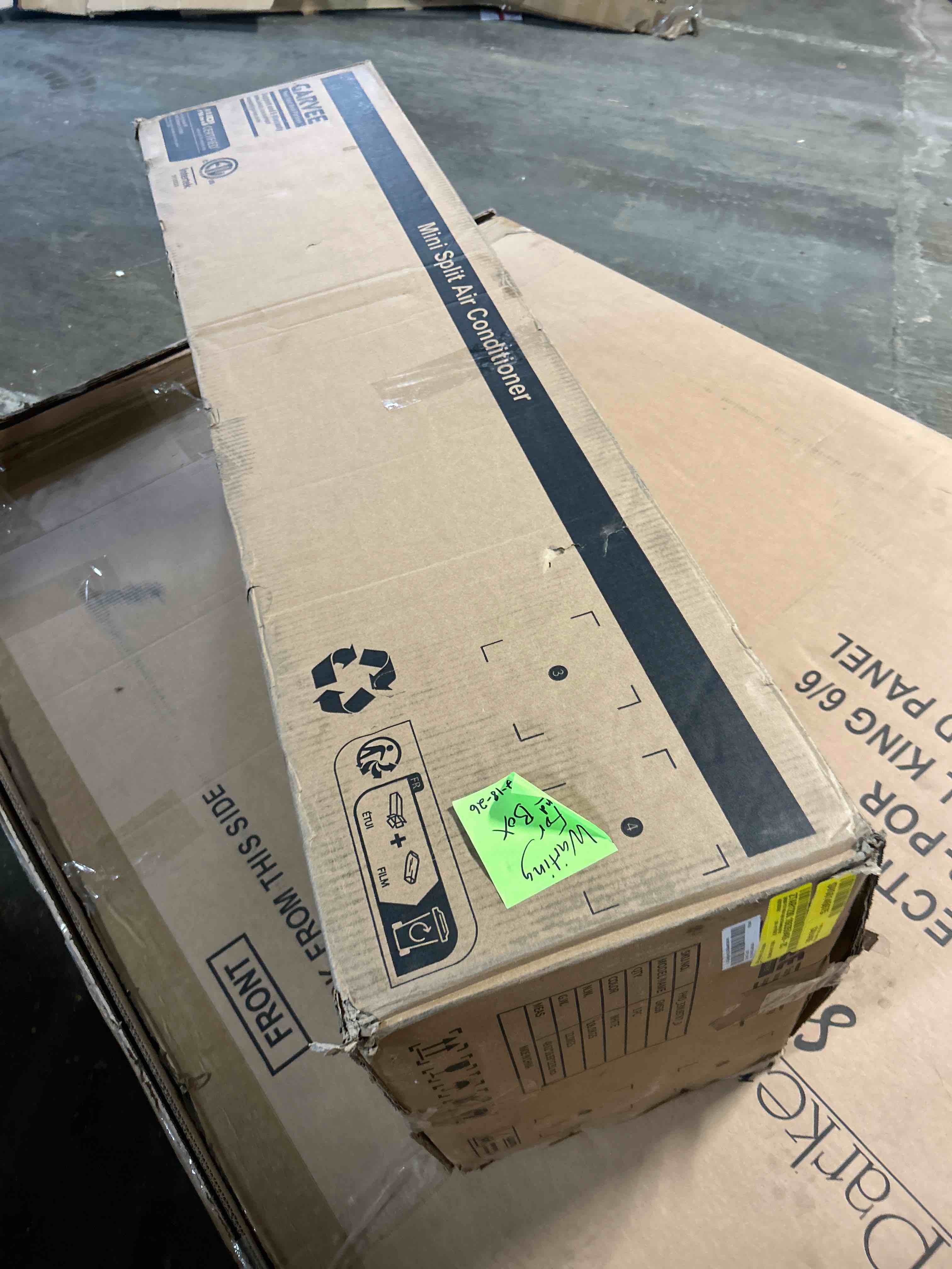 Condition photo showing As Is for della 36000 btu wifi enabled 19 seer2 cools up to 2500 sq.ft 208-230v energy efficient mini split air conditioner & heater ductless inverter system, with 3 ton heat pump and 16.4ft installation kits(incomplete)