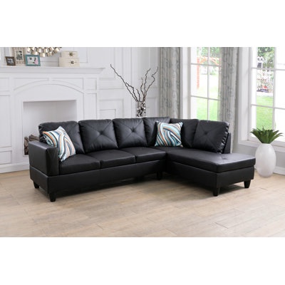 Glennia Faux Leather L-Shaped Sectional (Chaise only)