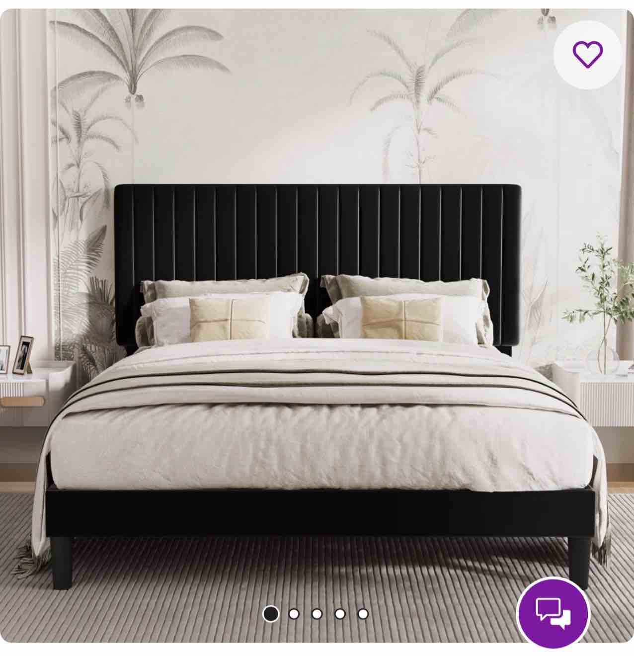 dunphy upholstered platform bed with adjustable headboard