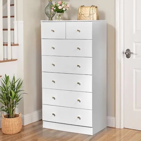 7 drawers dresser for bedroom, 55.7" tall dresser chest of drawers(box a only) 