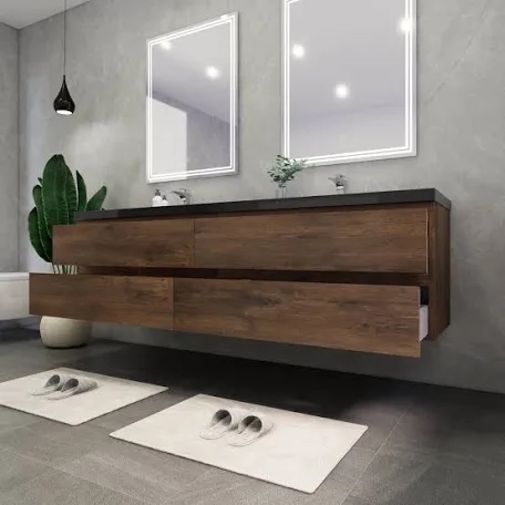 Kirker 72" Wall-Mounted Double Bathroom Vanity Set(Half of vanity only no top included )