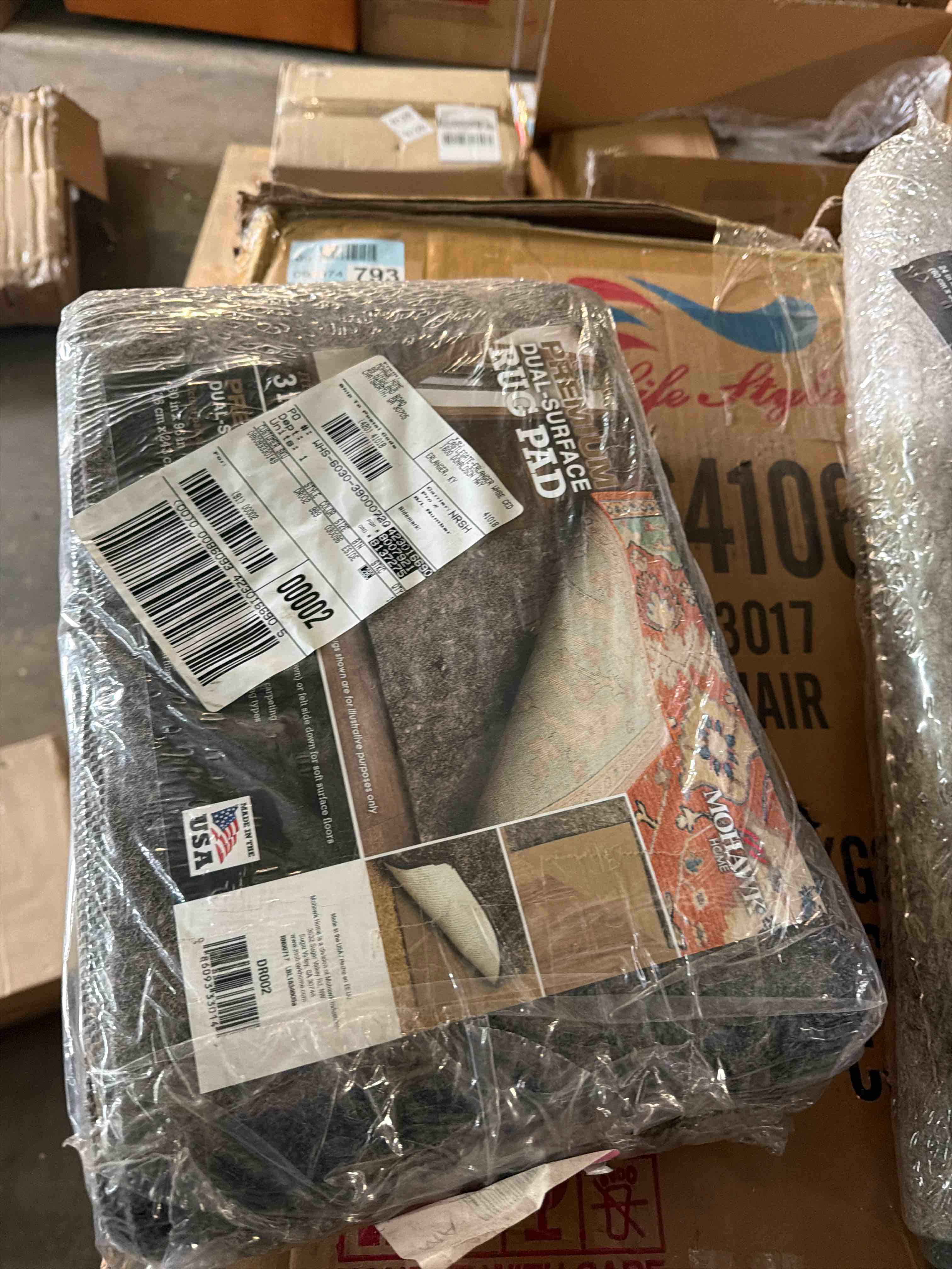 Condition photo showing New/Like New for mohawk home non slip rug pad 2' 6" x 8'- 1/4" thick felt + latex rubber gripper - dual surface cushion for hardwood, carpet, tile floors, made in usa