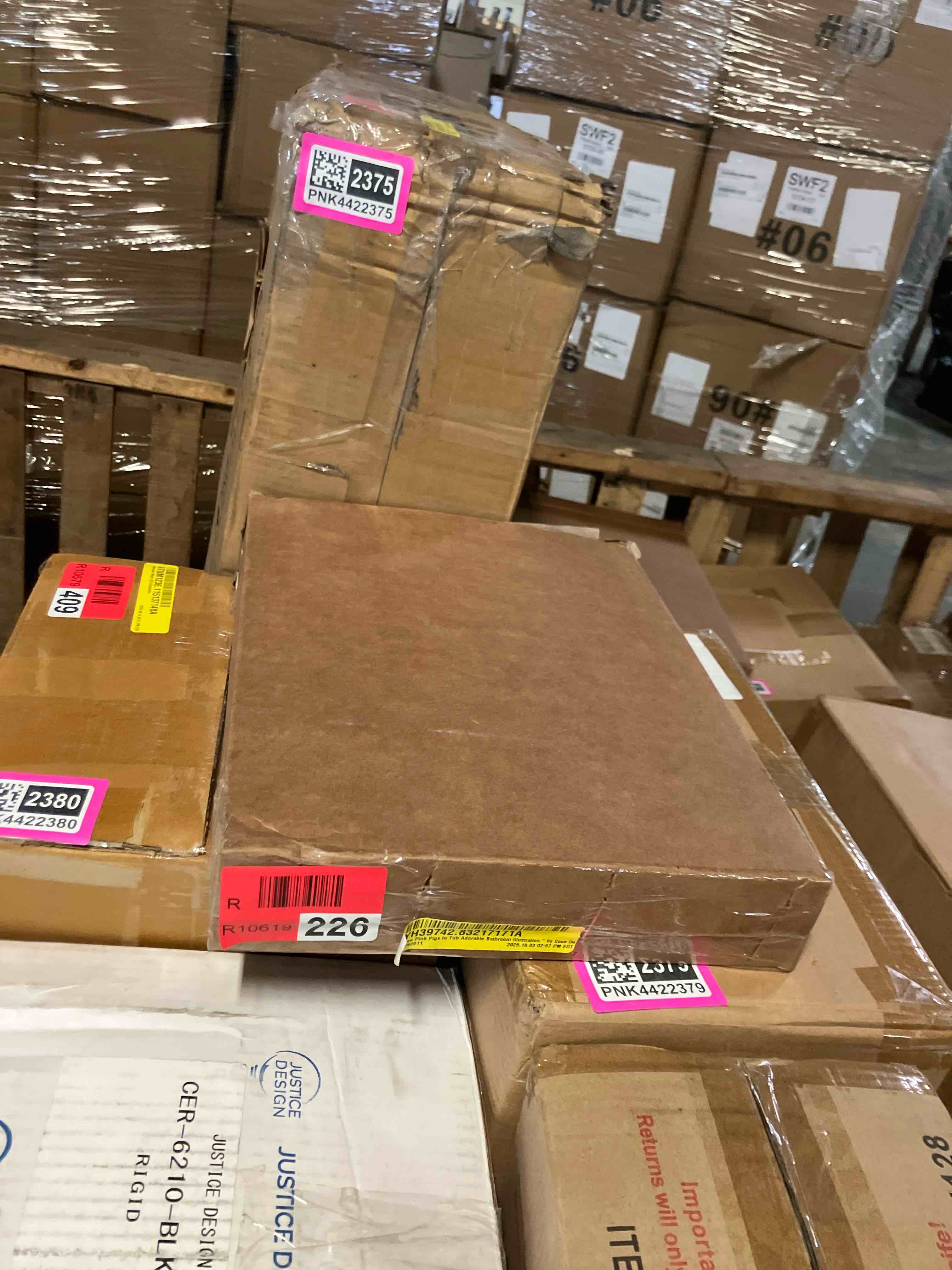 Condition photo showing New/Like New for " three pink pigs in tub adorable bathroom illustration " by coco de paris 24”x30”