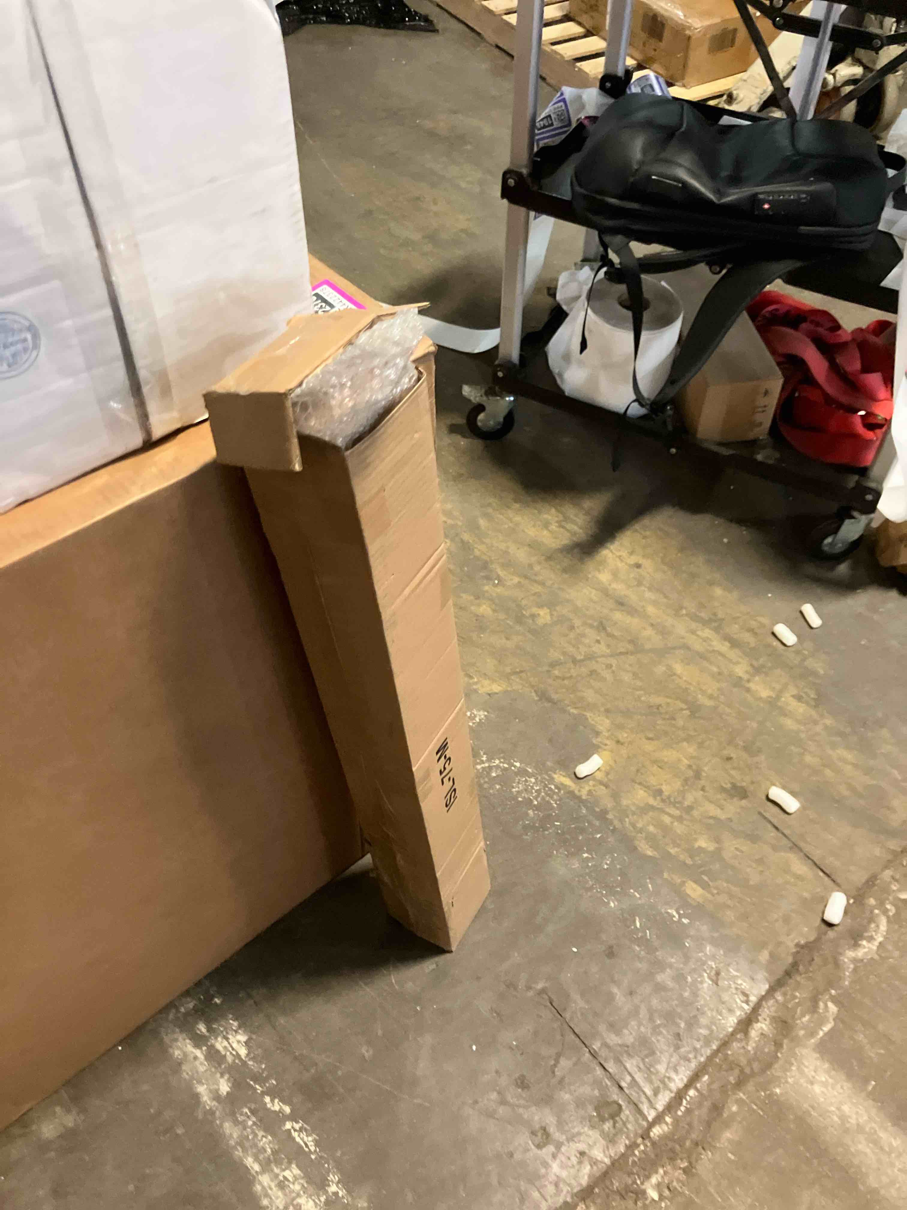 Condition photo showing New/Like New for 35-1/4" high hard maple column island leg. 1 piece