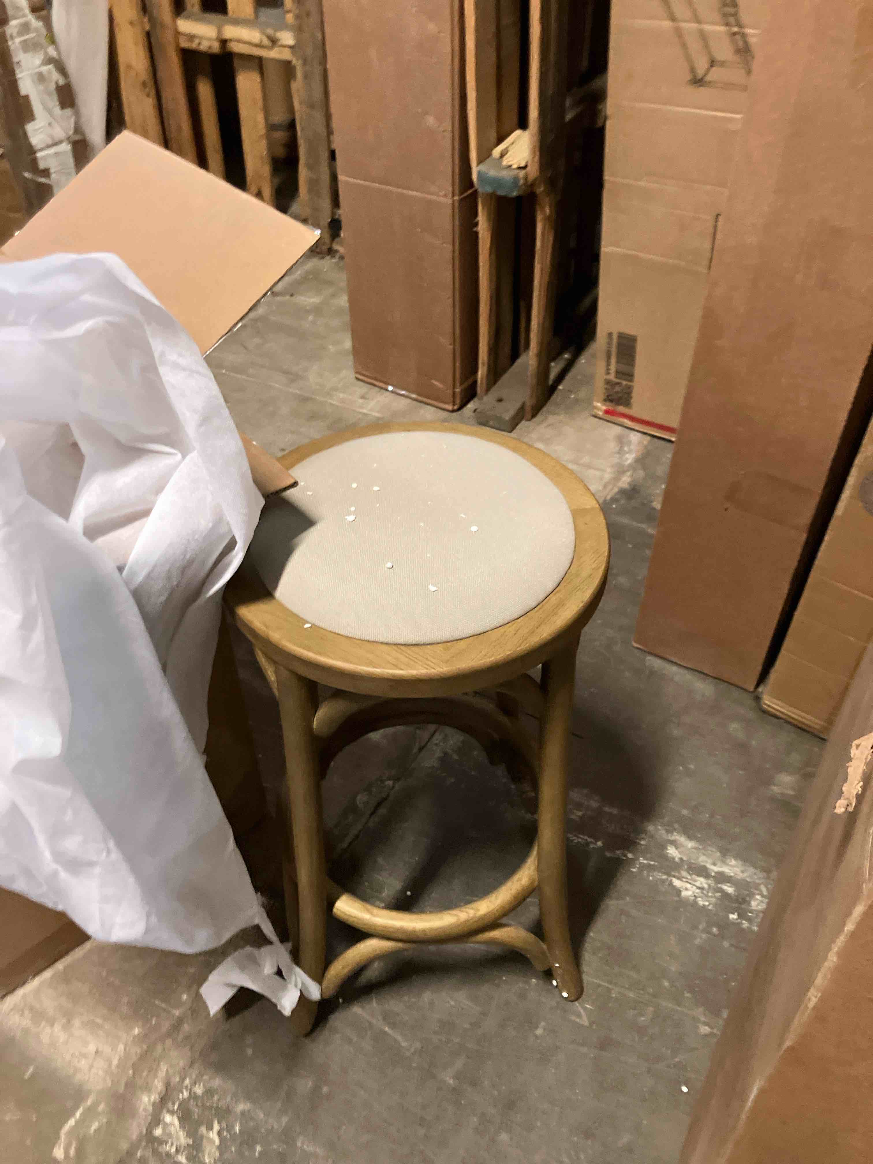 Condition photo showing New/Like New for rae walnut backless counter stool