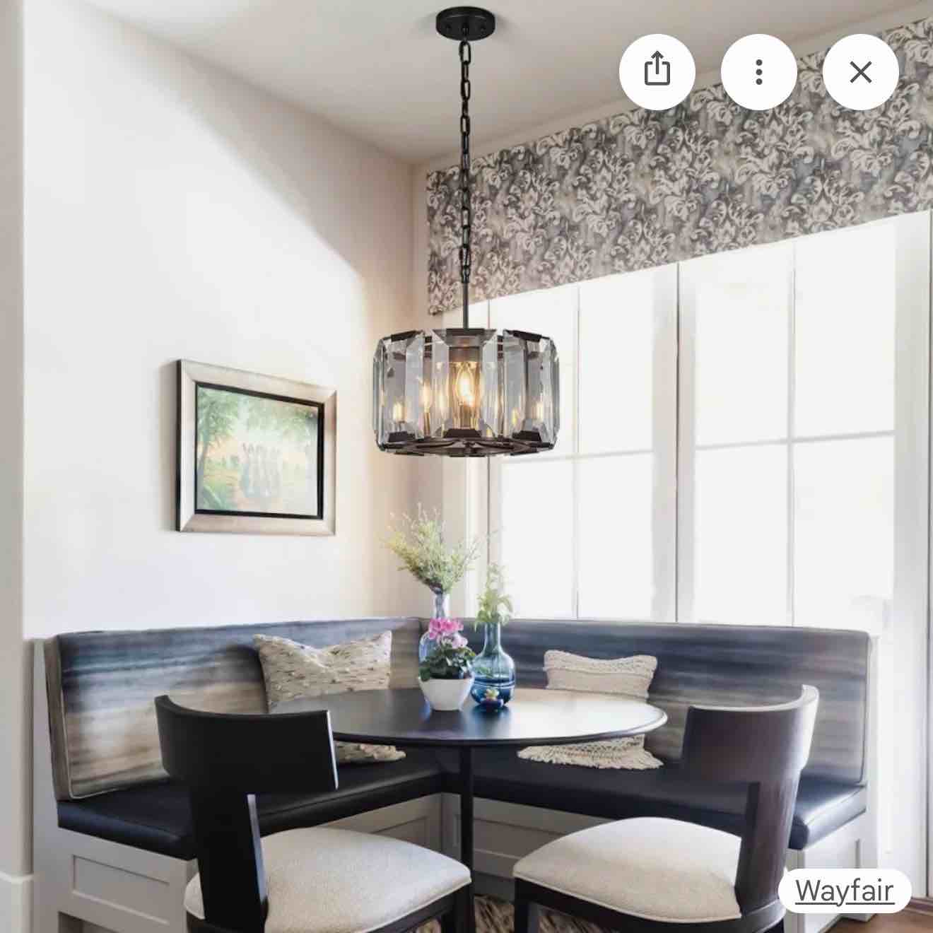 Modern Farmhouse Pendant Light Crystal Chandeliers Semi Flush 