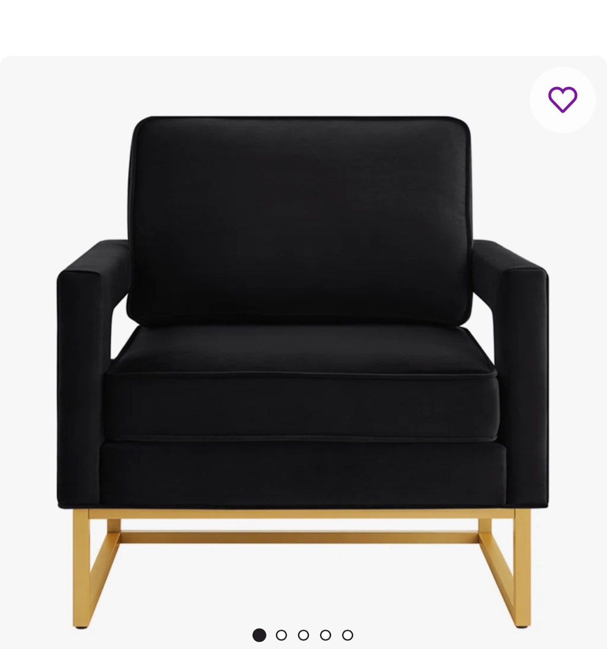 Lamprini 0" H Velvet Upholstered Metal Armchair  