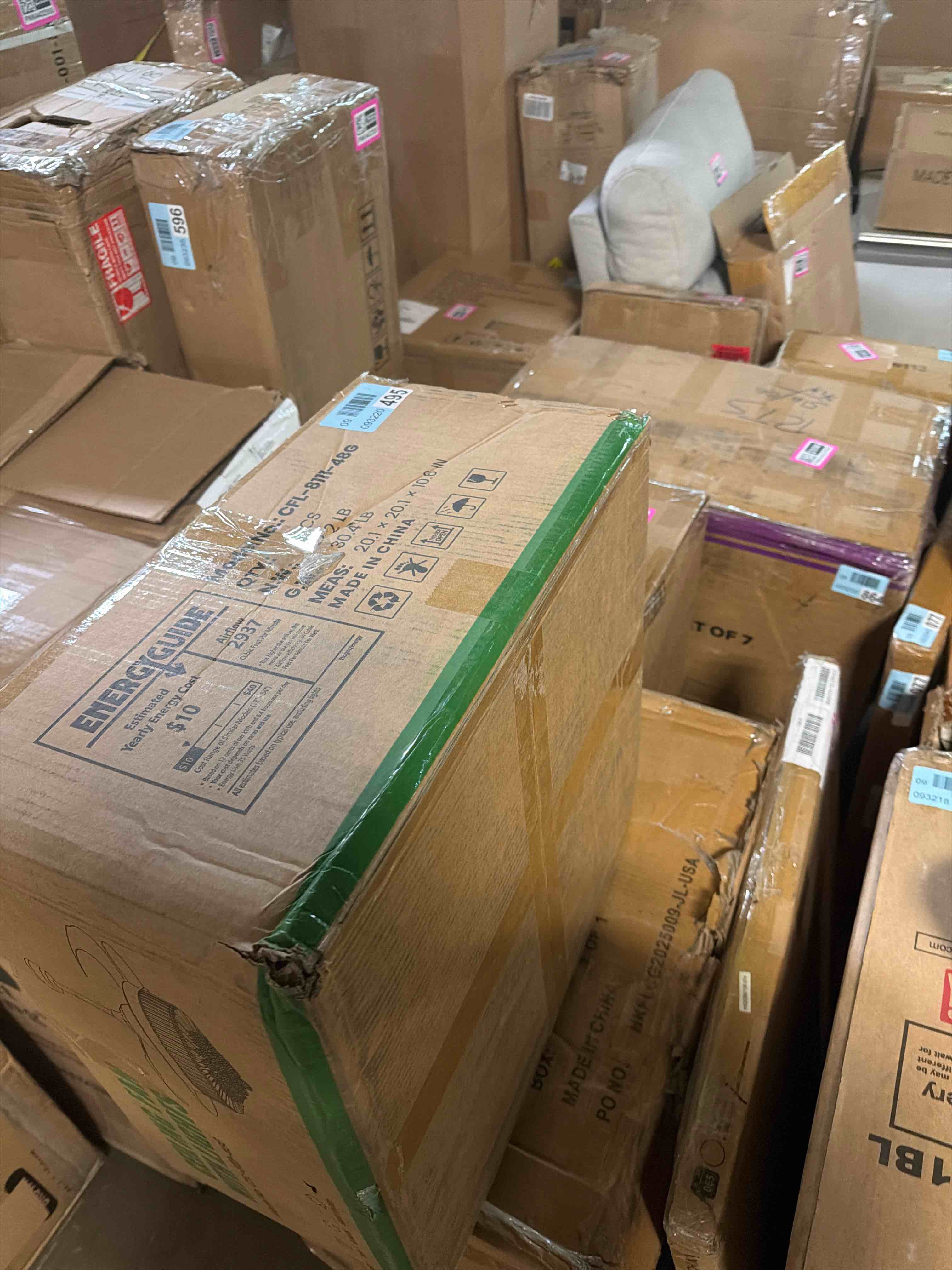 Condition photo showing New/Like New for fandelier ceiling fan with light, 42 inch retractable chandelier fan led dimmable crystal ceiling fan for bedroom living room dining room-black