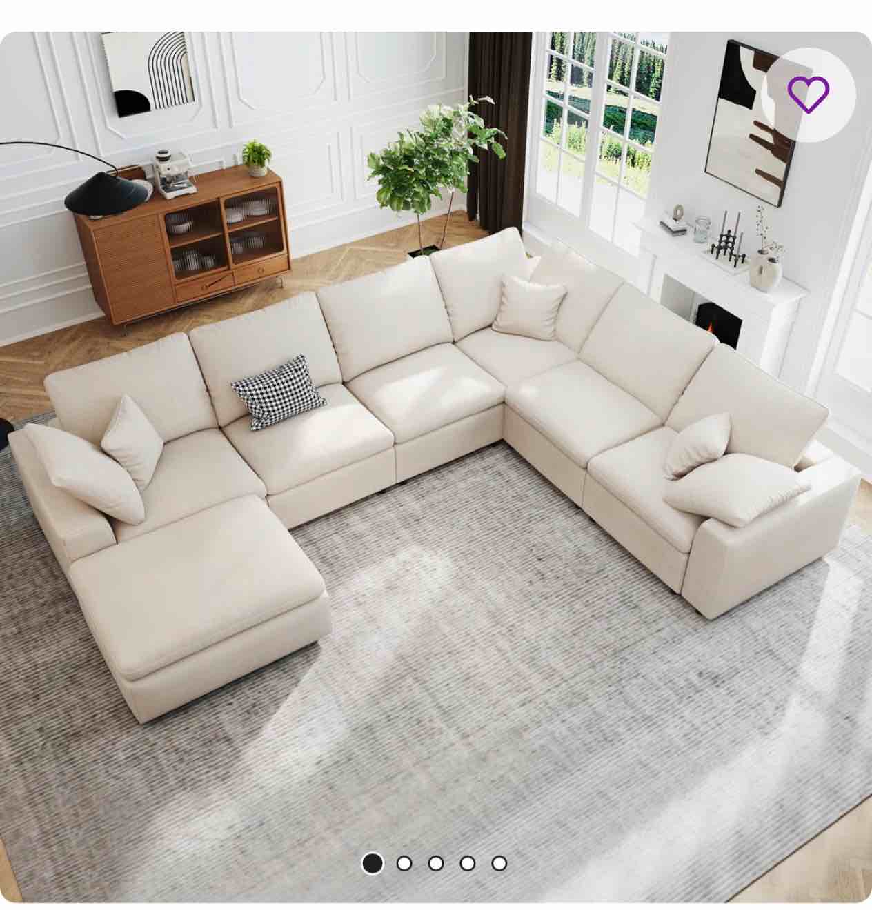 latitude  run oversized modular sectional sofa, shariff 7 seat u shap