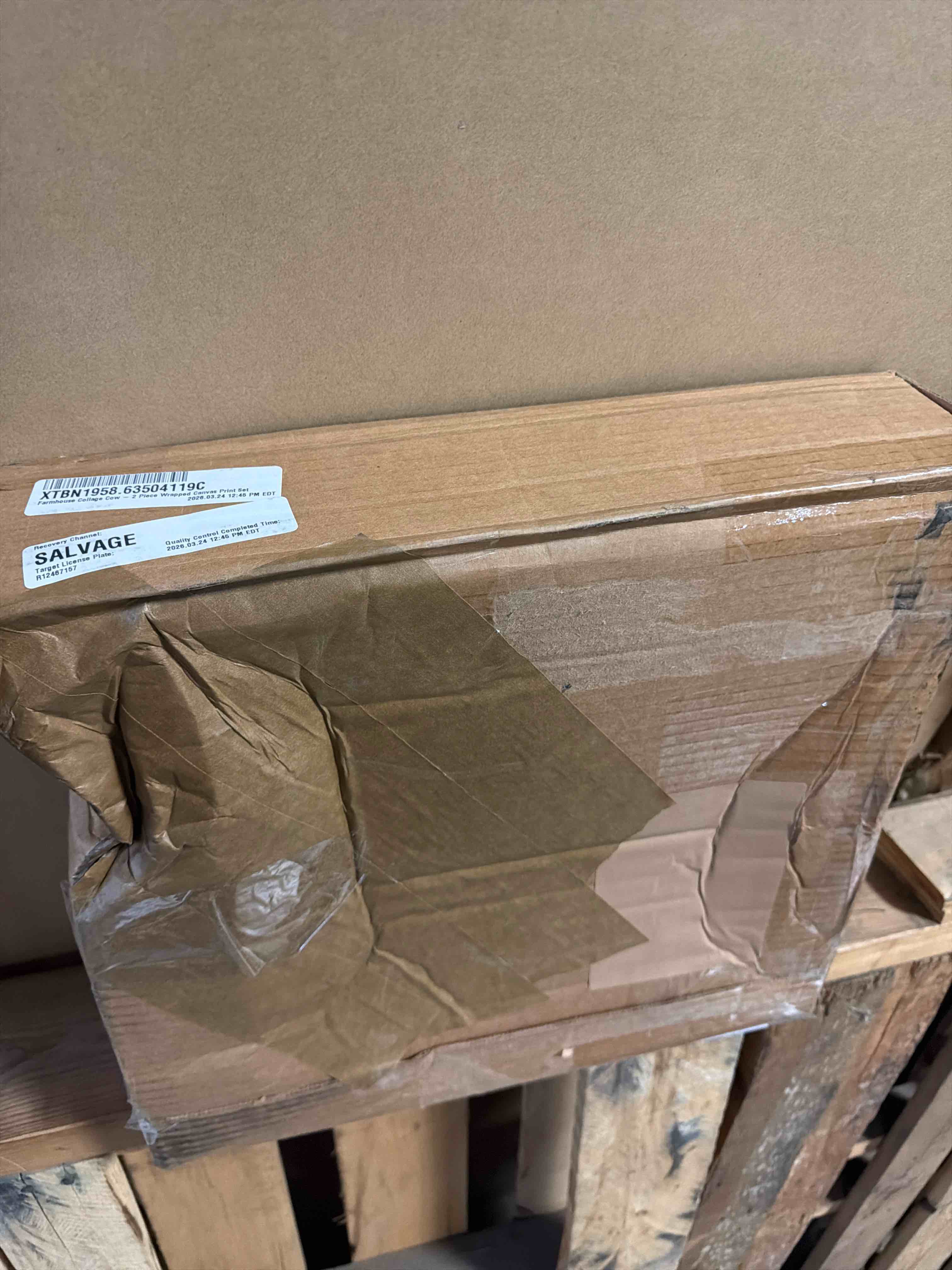 Condition photo showing New/Like New for farmhouse collage cow  2 piece wrapped canvas print set