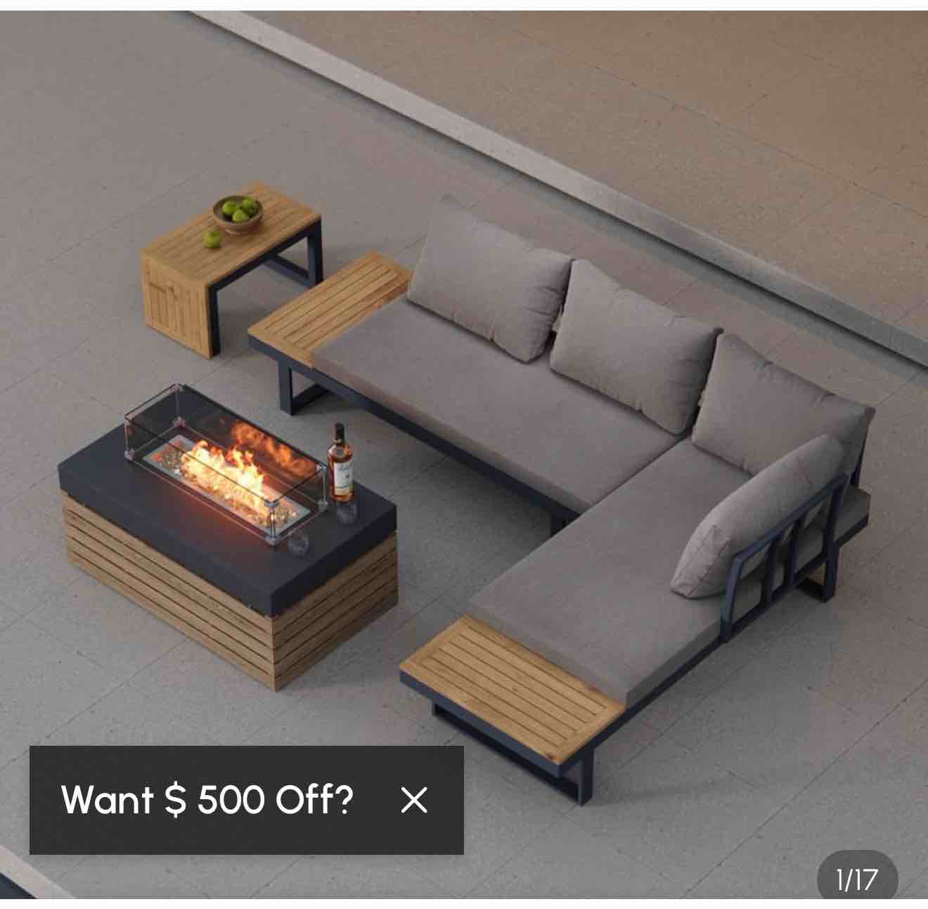 2A  4-Piece L-Shaped Modular Outdoor Sectional Sofa Set Patio Furnitus