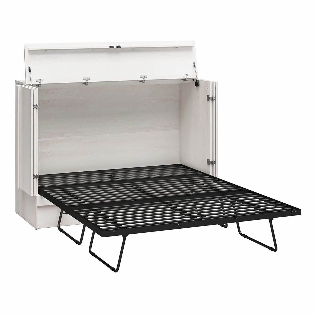 Urthe Queen Trifold Cabinet Murphy Bed with Memory Foam Mattress and Storage Drawers (Platform only) 