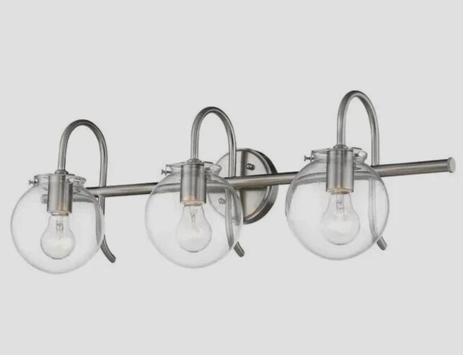 Depp 3 Light Brushed Nickel Bathroom Vanity Light Fixture