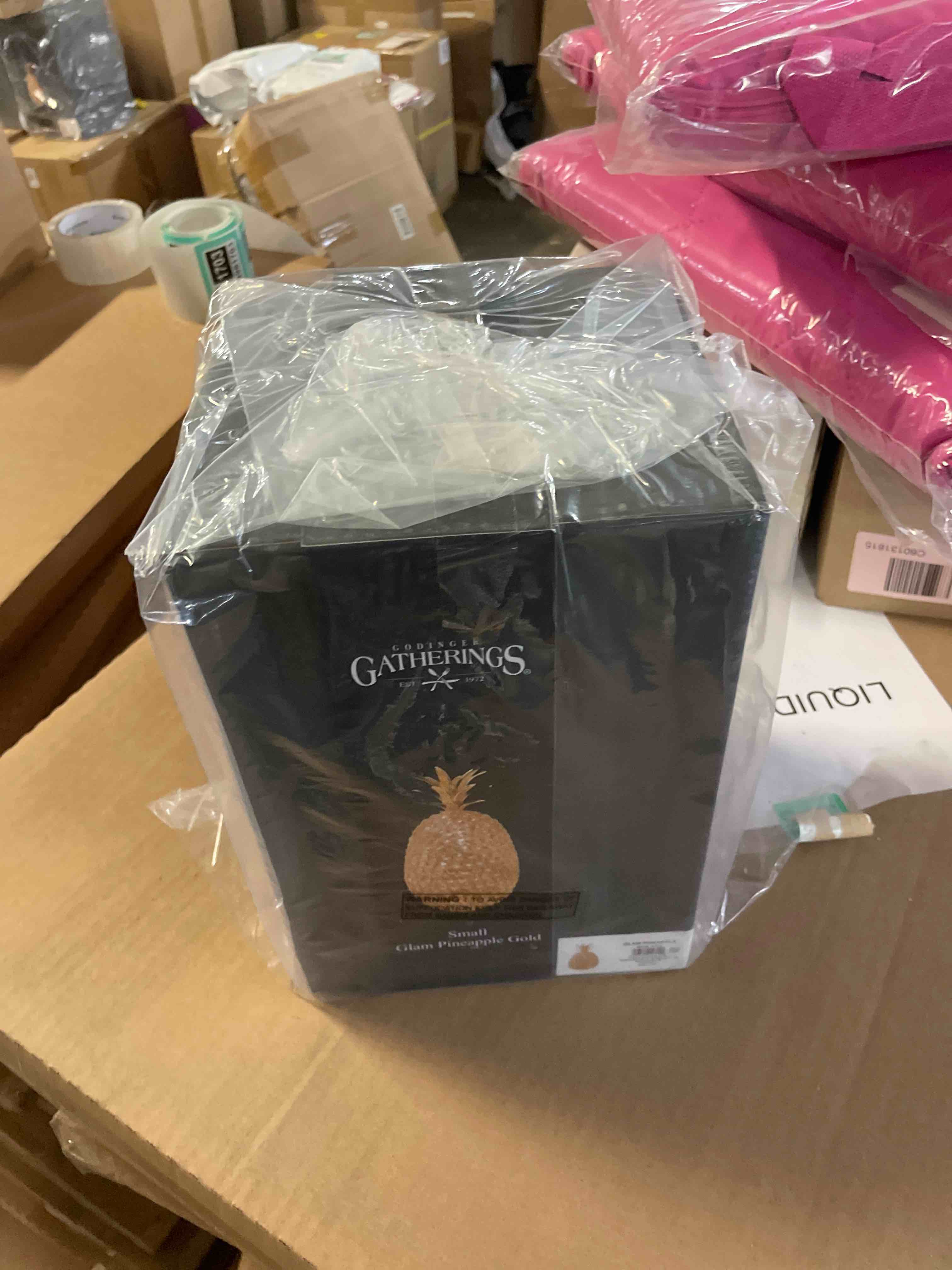 Condition photo showing New/Like New for godinger glam pineapple fruit holiday decoration - gold