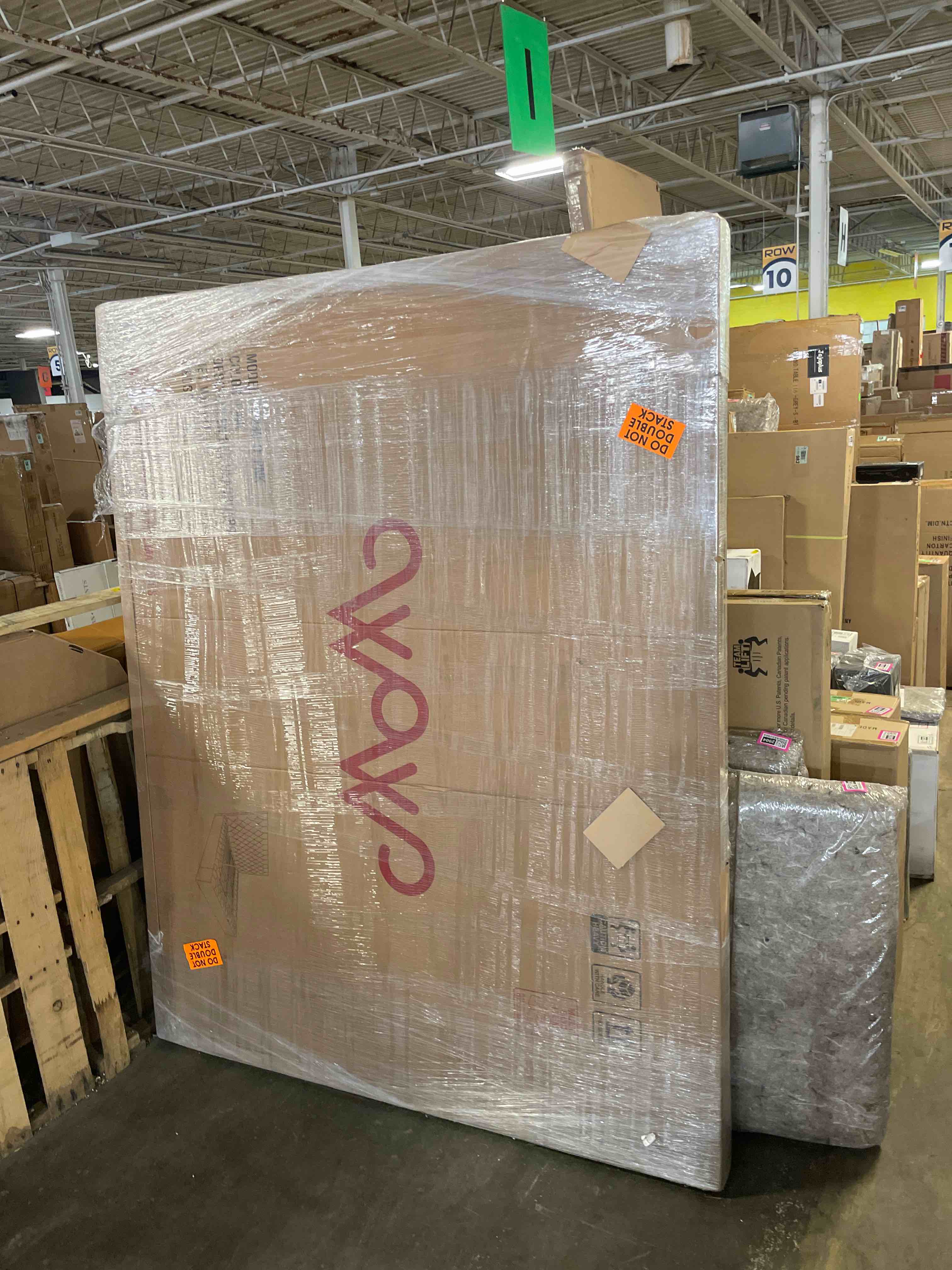 Condition photo showing Good Condition for queen mikara upholstered velvet platform bed (headboard only)