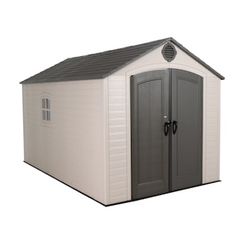 lifetime products 8-ft x 12-ft brown gable roof plastic resin storage shed (incomplete box 1/7, 2/7,4/7 and  box 6/7 only)