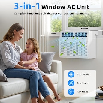Condition photo showing New/Like New for antarctic star 115-volt 12000-btu white medium room window air conditioner remote included (new in box) 28.94 x 14.96 x 18.7inches