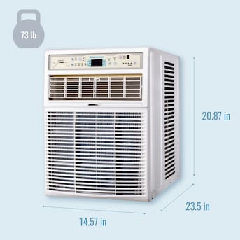 Condition photo showing New/Like New for keystone medium room window air conditioner , ( 115-volt , 8000-btu ) (new in box, small dent) 14.57 x 20.87 x 14.57 inches