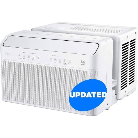 midea 12000 btu doe smart inverter u-shaped window air conditioner with energy star 550 sq. ft.(in box) 13.46 inches (h) x 19.17 inches (w) x 21.97 inches (d)