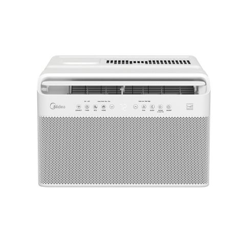 Condition photo showing As Is for midea 12000 btu doe smart inverter u-shaped window air conditioner with energy star 550 sq. ft.(in box) 13.46 inches (h) x 19.17 inches (w) x 21.97 inches (d)