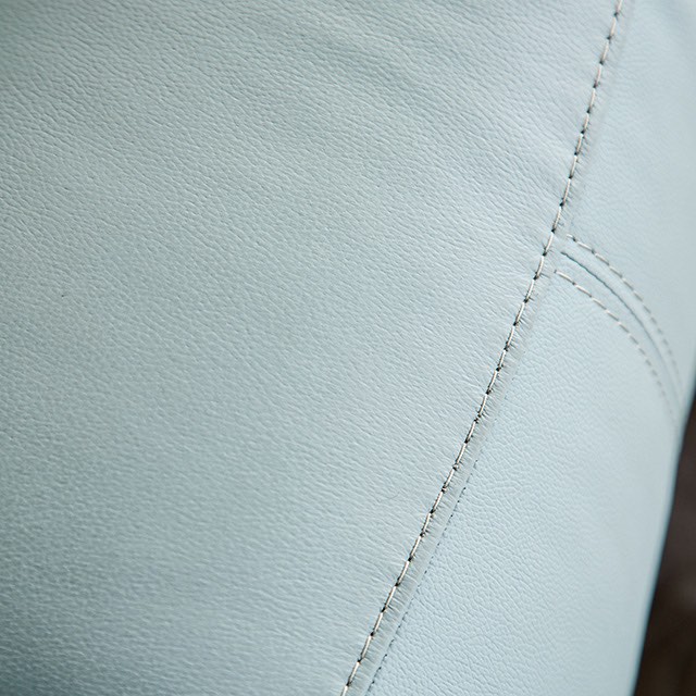 Condition photo showing New/Like New for powdered blue glarus recliner chair (in box) 38.2 x 38.6 x 36.2