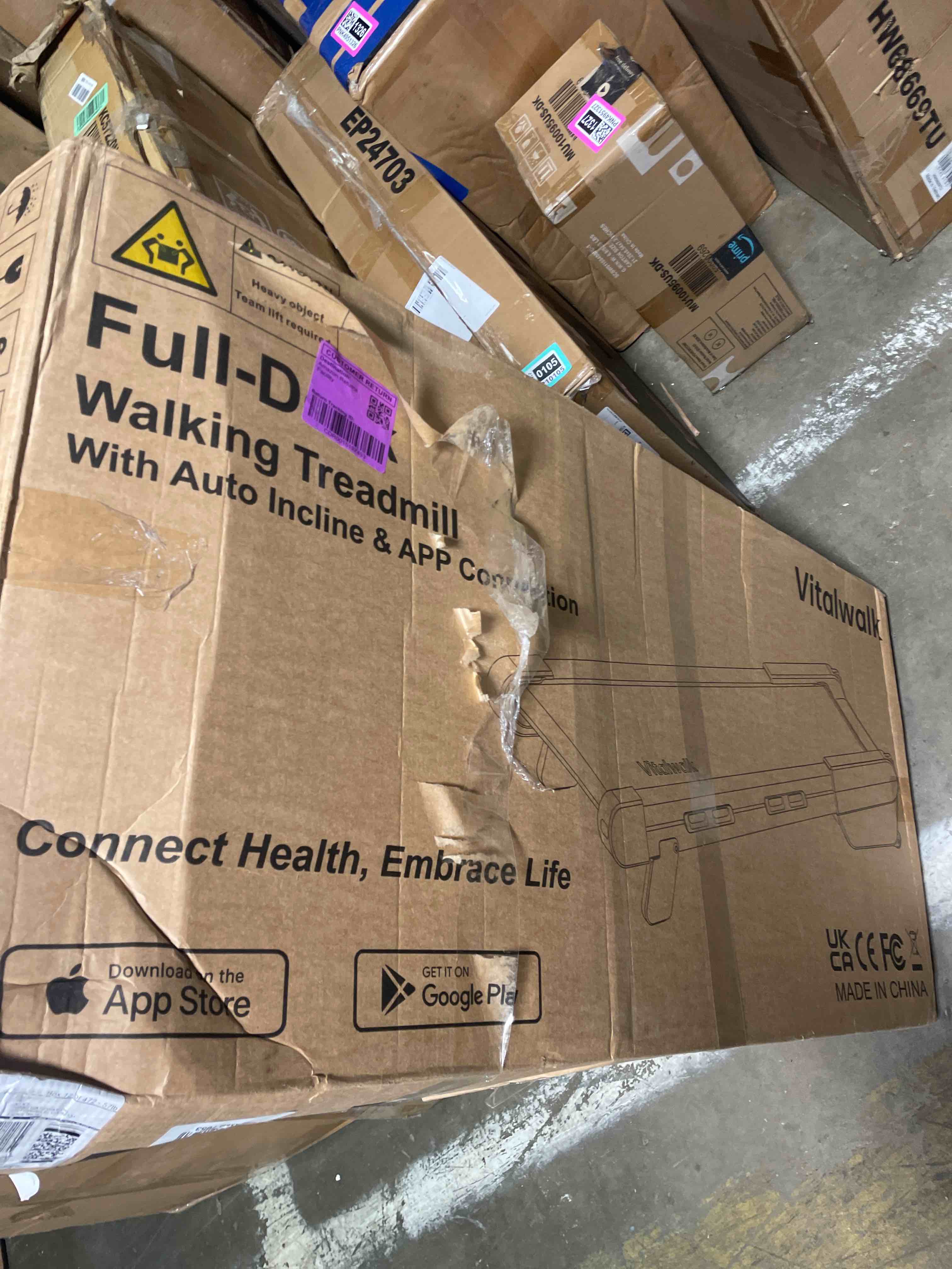 Condition photo showing As Is for walking pad with incline 15% auto treadmills for home small space | full deck 3.0hp brushless portable under desk treadmill, vertical storage space-saving, ambient light, 350lbs 40"x16"
