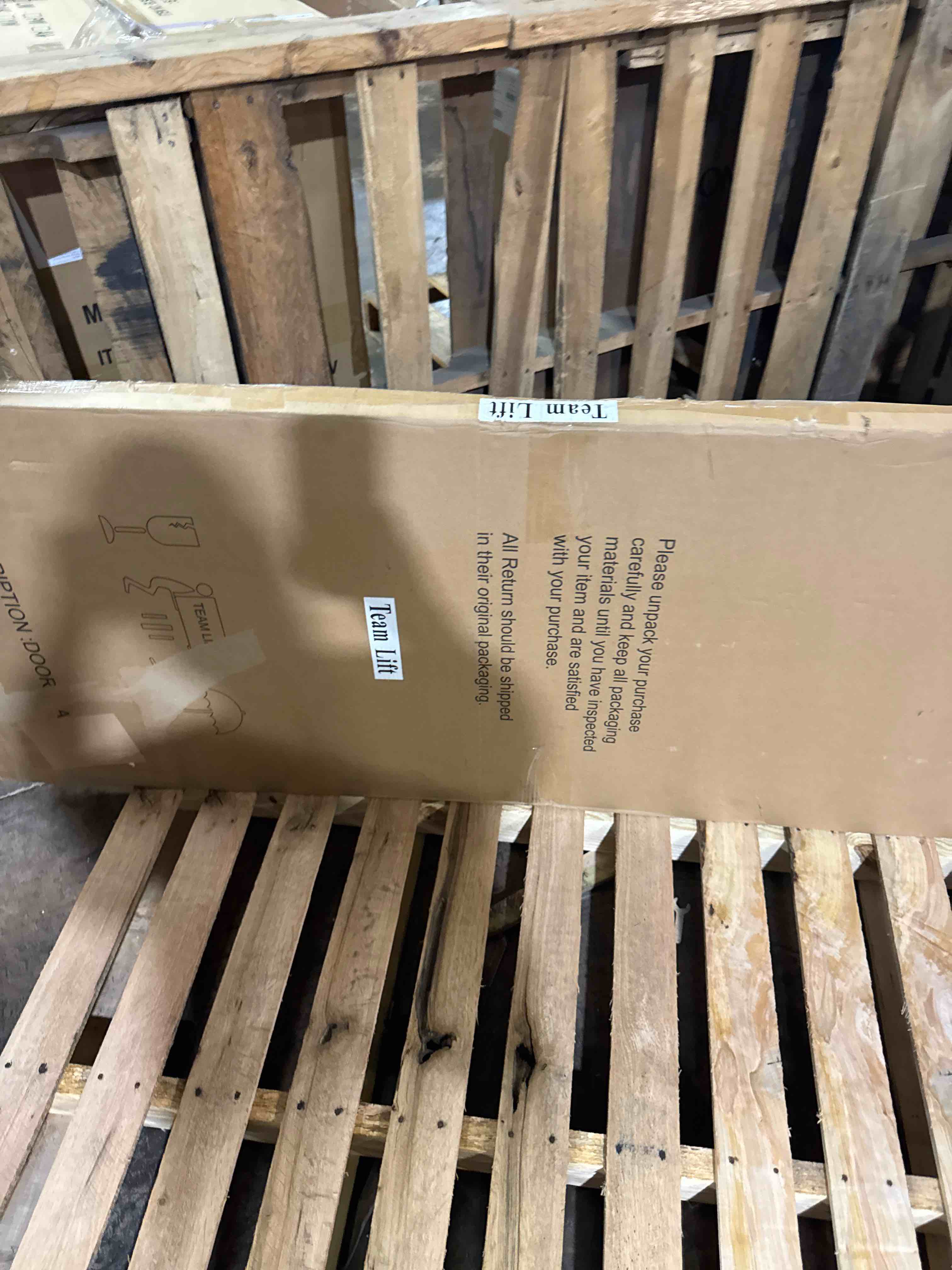 Condition photo showing New/Like New for 28 in. x 80 in. 3-lite paneled blank solid core composite manufacture wood white primed interior door slab