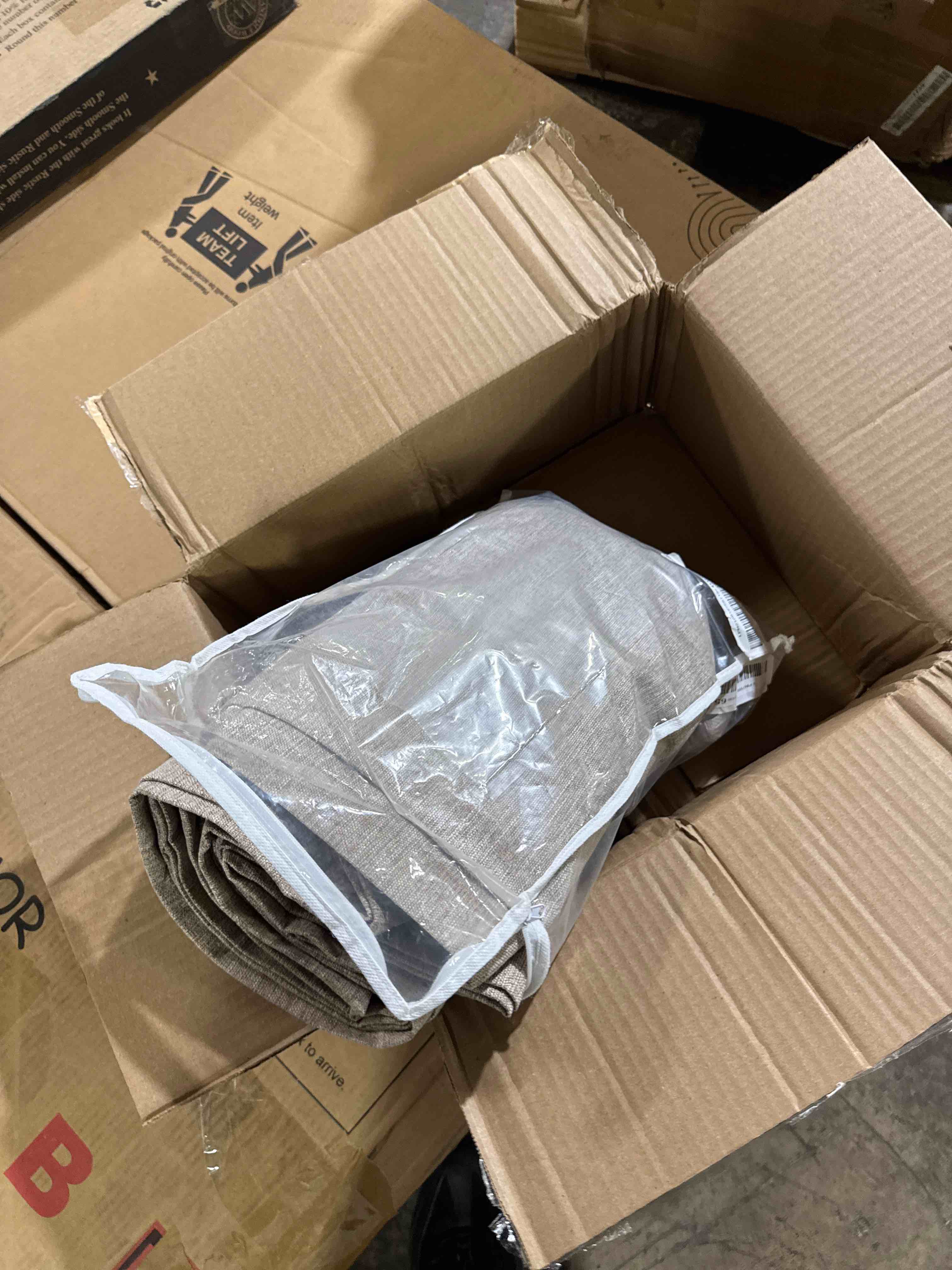 Condition photo showing Good Condition for topfinel taupe burlap linen blackout curtains & drapes 84 inch length 2 panels set, flax linen brown tan beige room darkening soundproof cabin curtains with hooks rings for bedroom living room dark flax 52"w x 84"l (pack of 2)