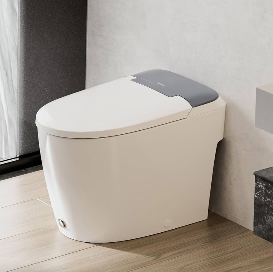 casta diva cd-w10v non-electric elongated smart bidet toilet, built-in air pressure-assisted system for power flush,footkick flush,soft open and close, 1.0gpf