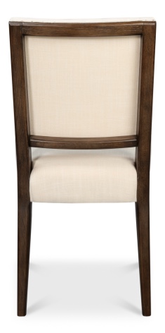Condition photo showing New/Like New for set of two solid oak bauhaus chairs with white fabric cushioning (in box) 21"x 18"d x 35"h