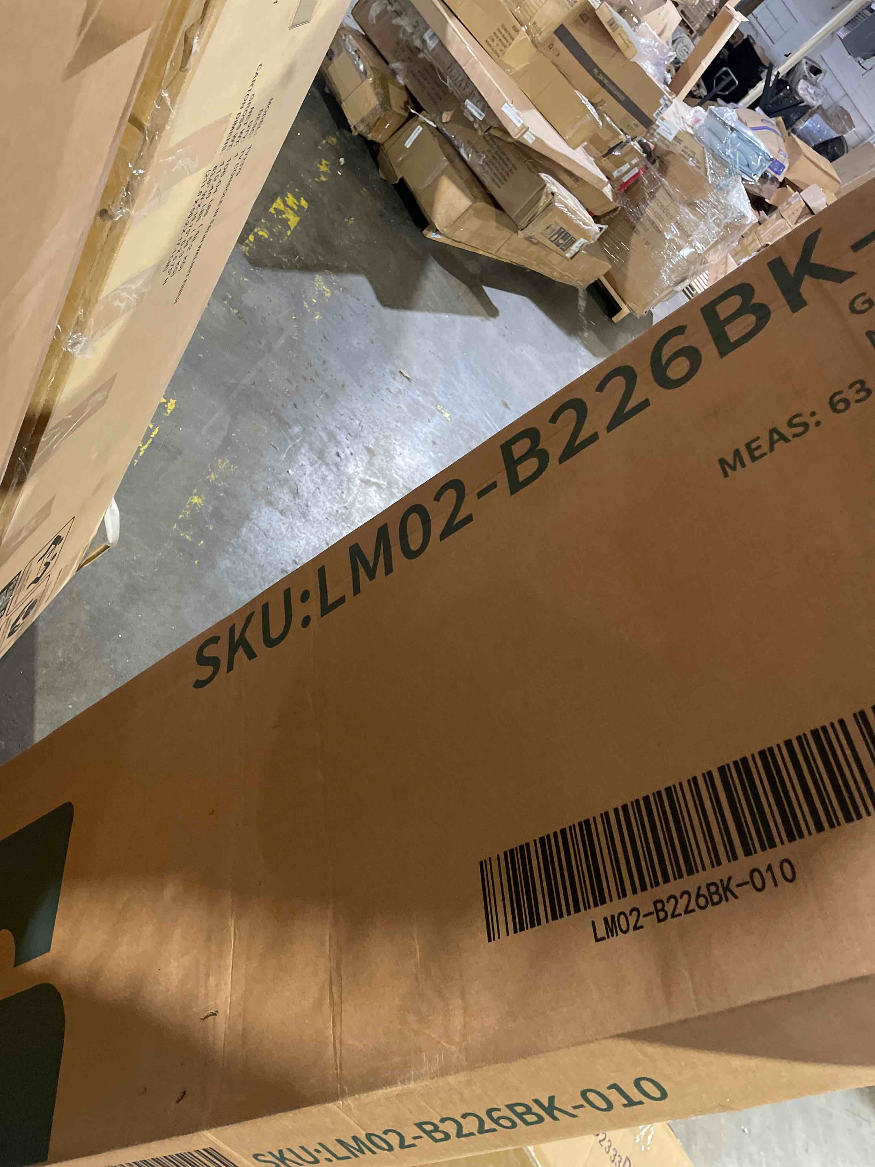 Condition photo showing New/Like New for larmace queen size bed frame with 6 storage drawers and headboard wooden platform bed frame with led lights and charging station easy assembly/no box spring needed/black