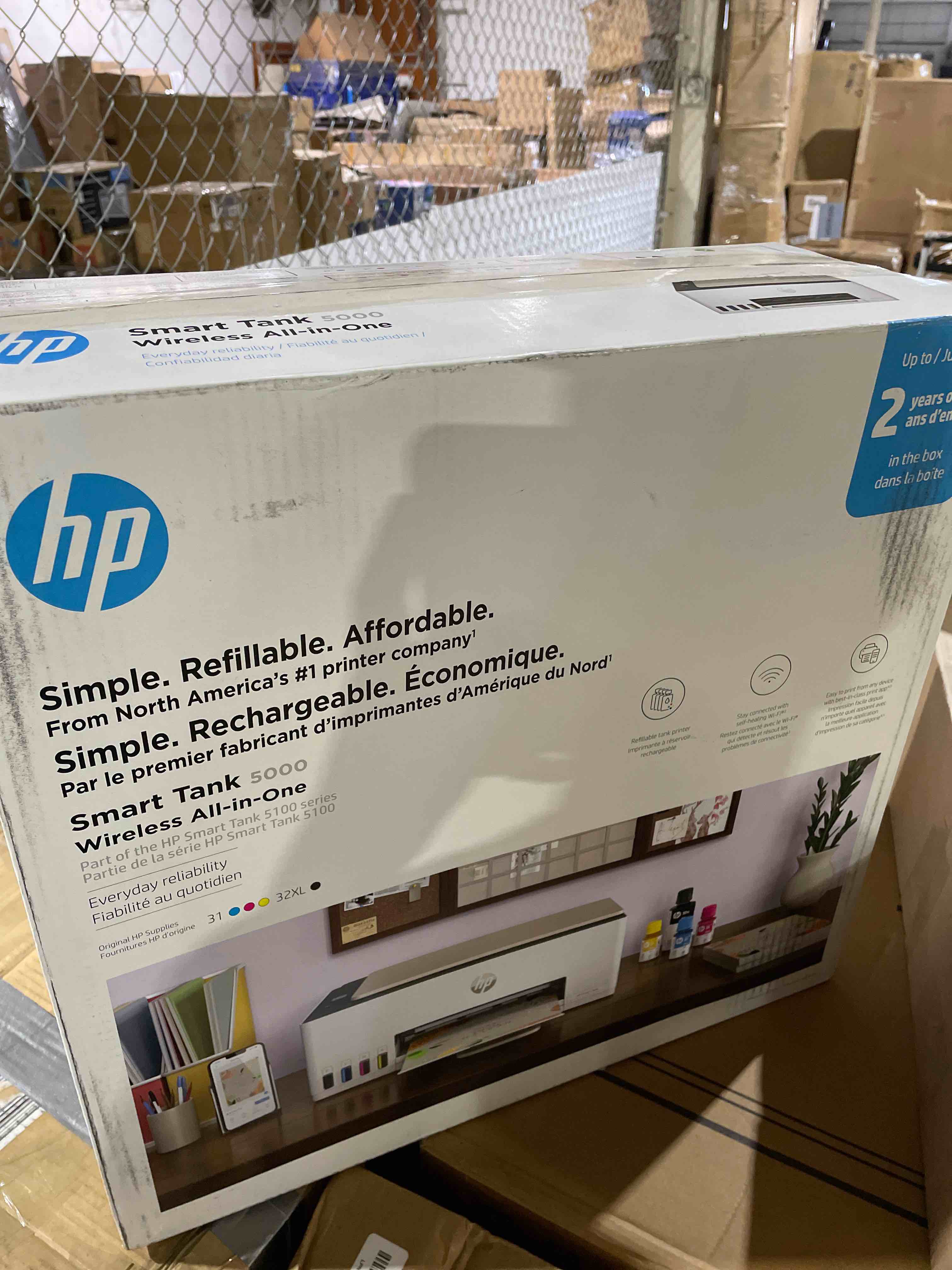 Condition photo showing Good Condition for hp smart tank 5000 wireless all-in-one ink tank printer, scanner, copier with 2 years of ink included, best-for-home, cartridge-free, refillable, ai-enabled, an ecotank alternative (5d1b6a) (used)